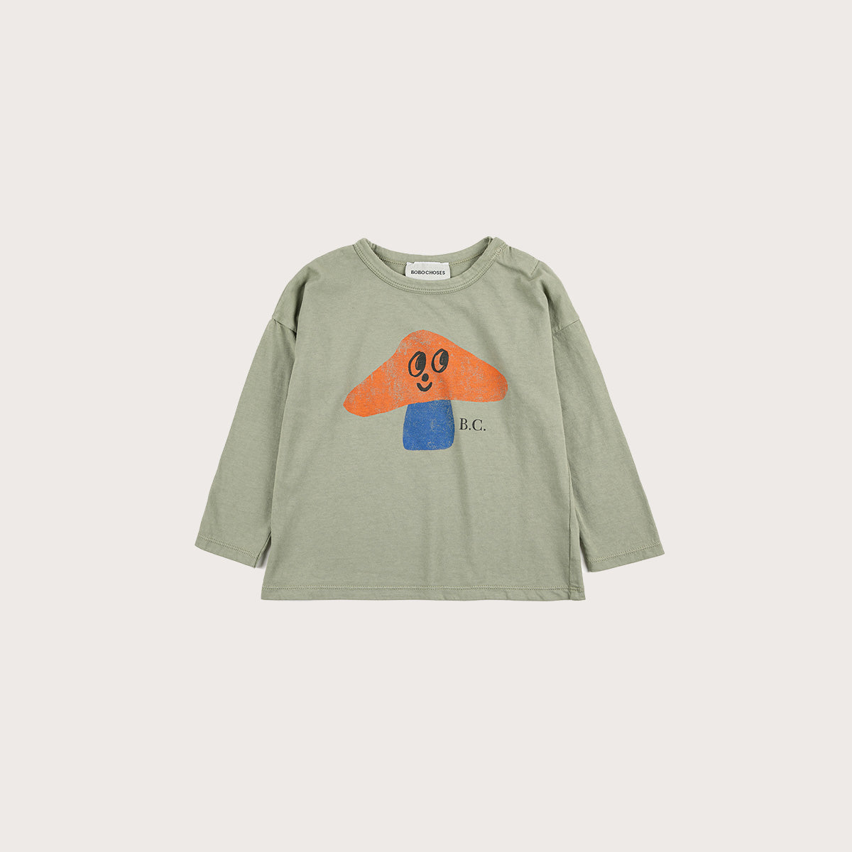 Bobo Choses Mr. Mushroom green printed top