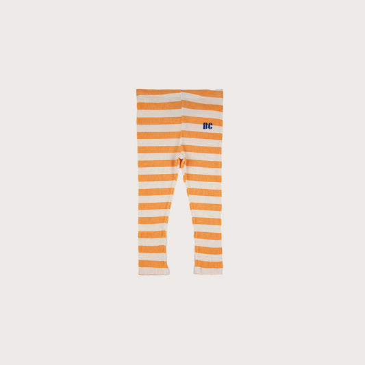 Bobo Choses Yellow stripe ribbed leggings