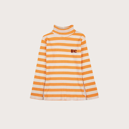 Bobo Choses Yellow stripe polo neck top