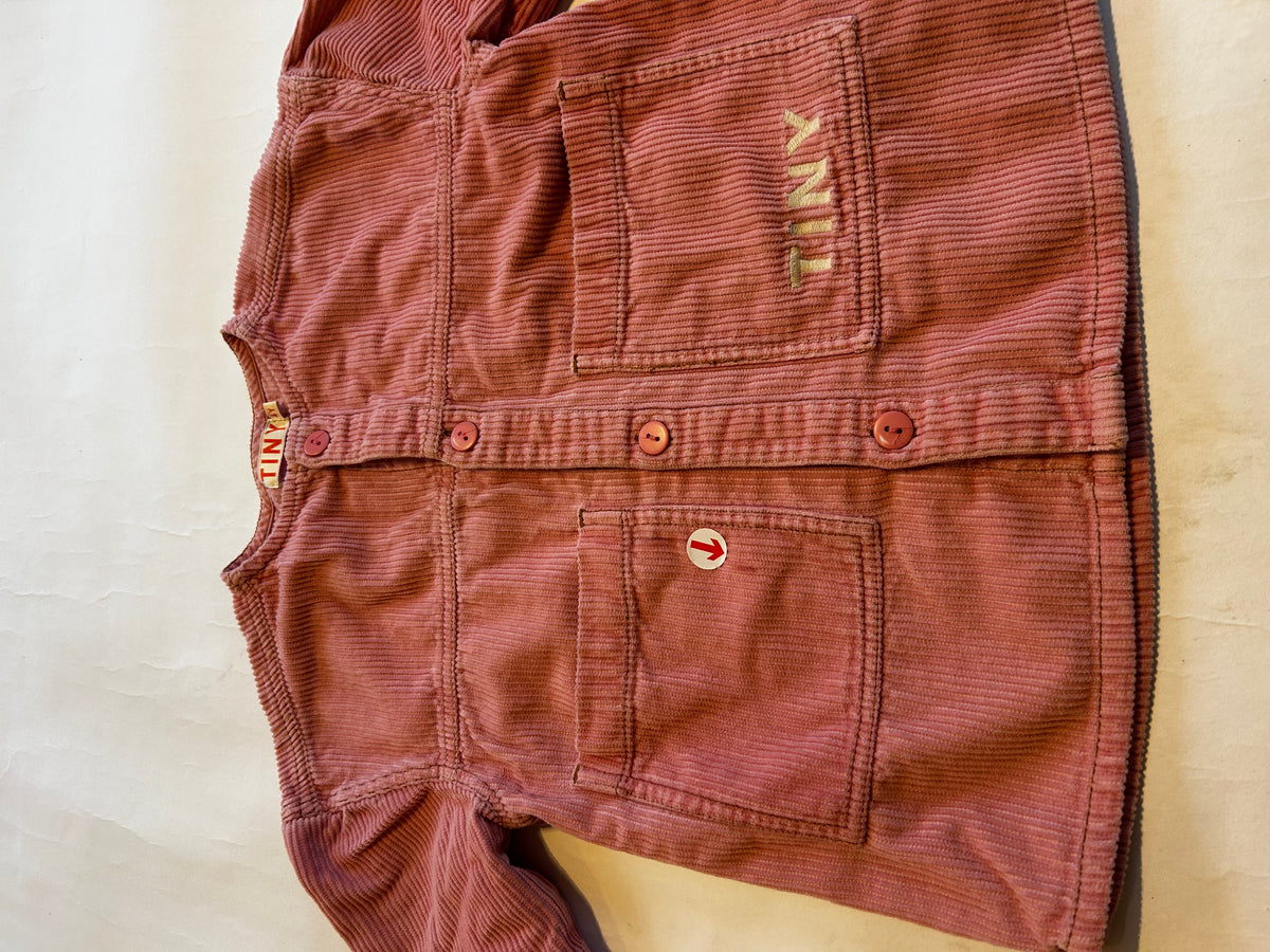 Tiny Cottons Pink corduroy button down dress