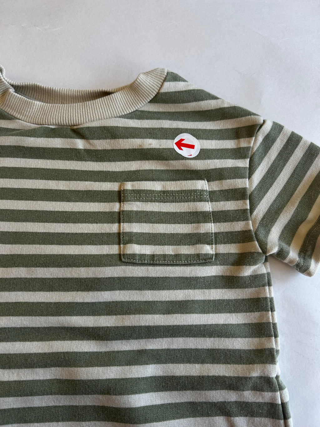 Claude & Co Stripe sage short romper