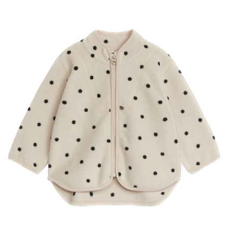 White polka dot fleece jacket