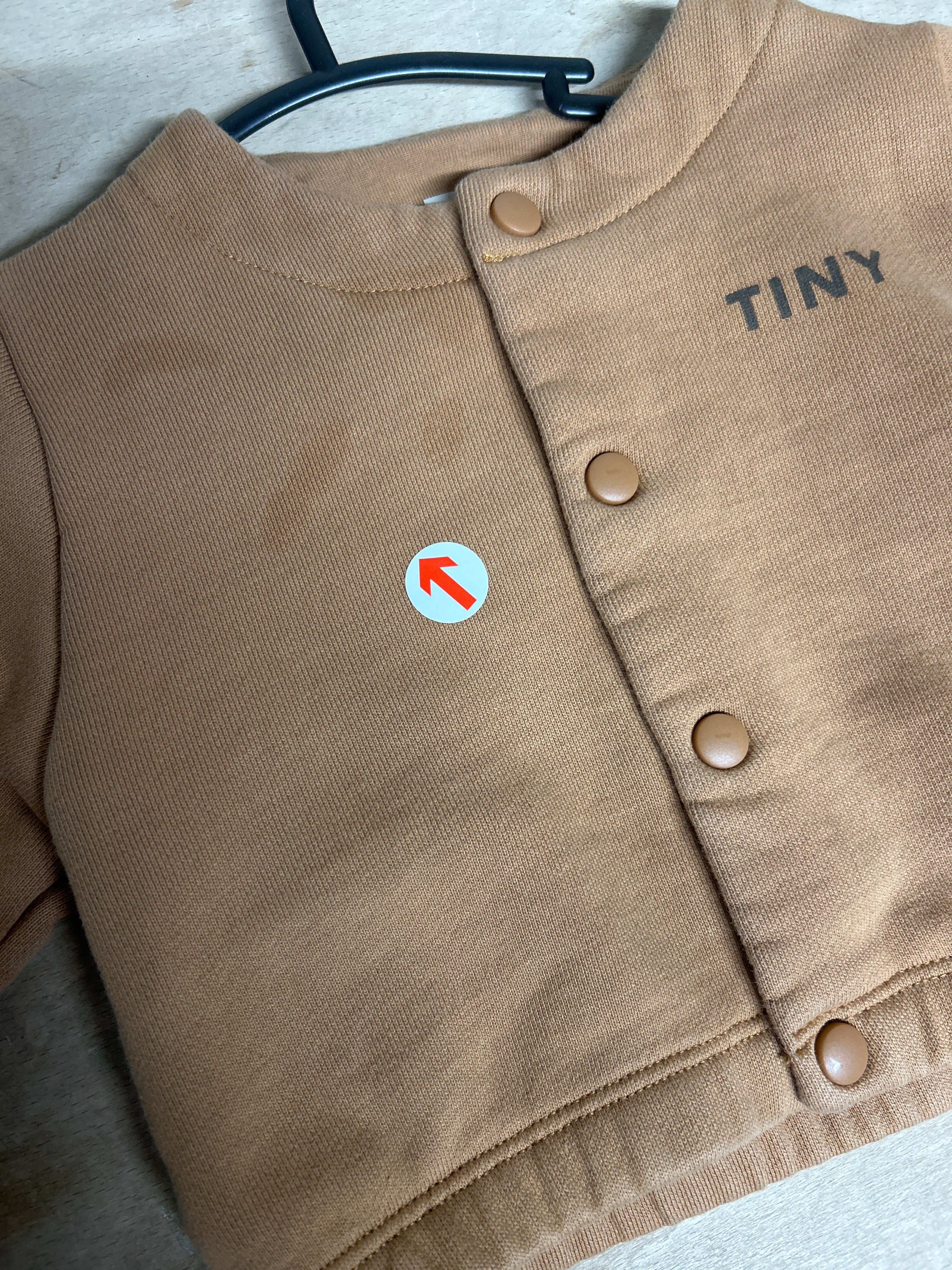 Tiny Cottons Brown contrast sleeve jacket