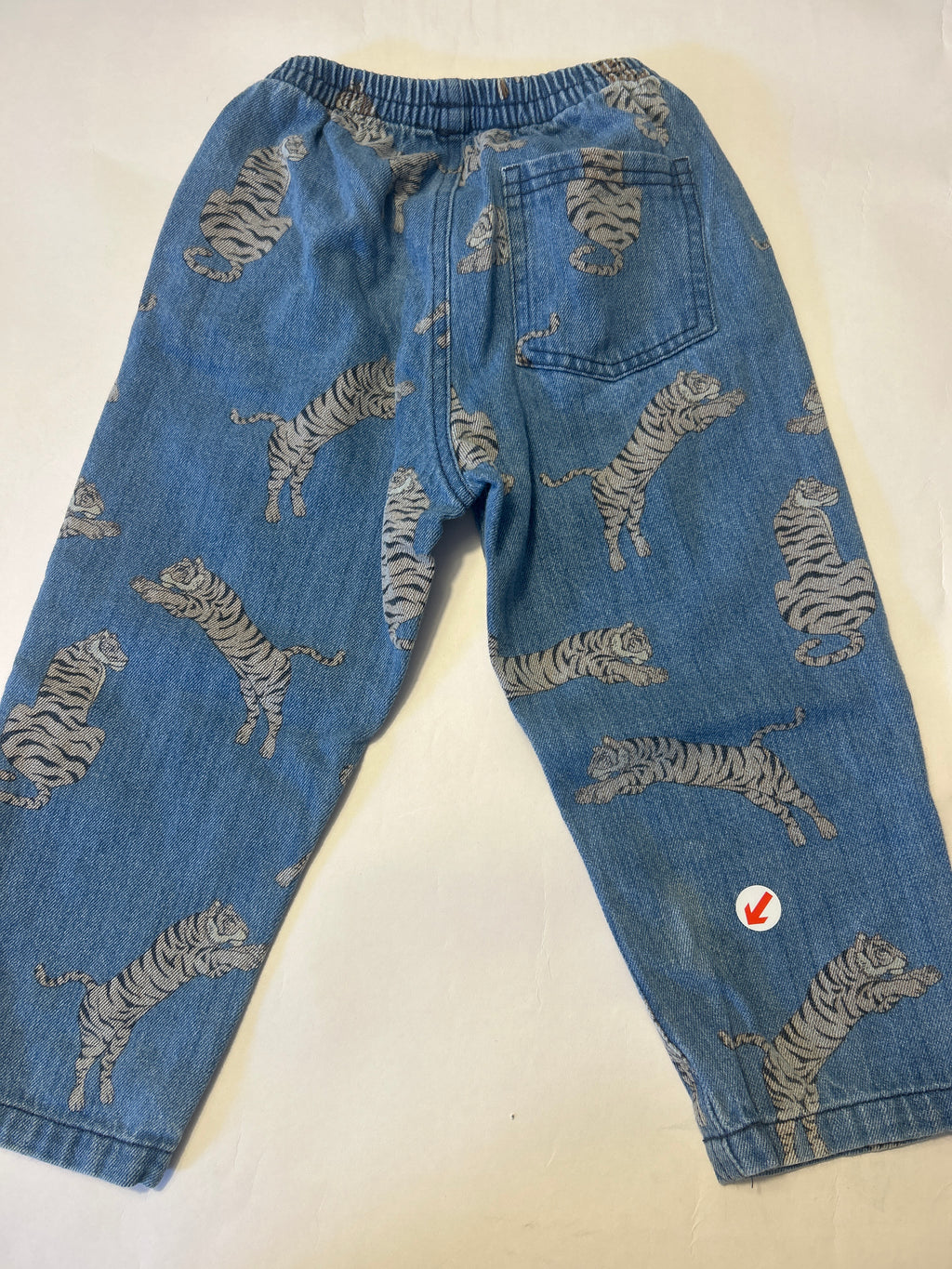 Konges Slojd Denim tiger print graphic trousers