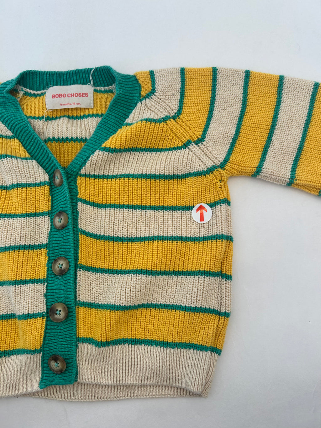 Bobo Choses Yellow BC striped cardigan