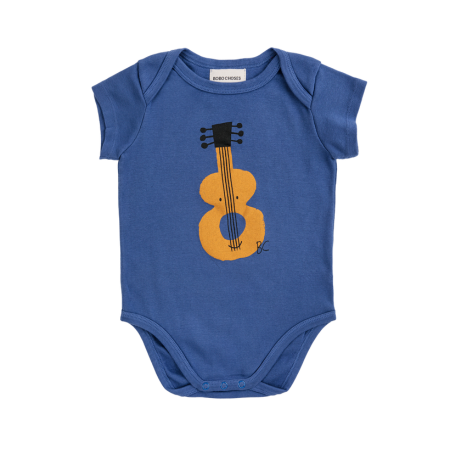 3-6m  Bobo Choses Blue Guitar Short Sleeve Bodysuit