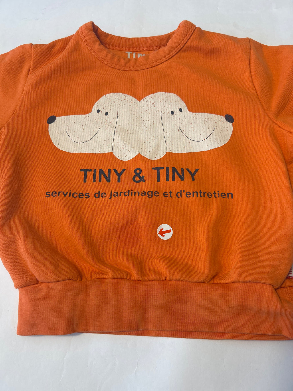 tiny cottons Orange dog graphic sweatshirt