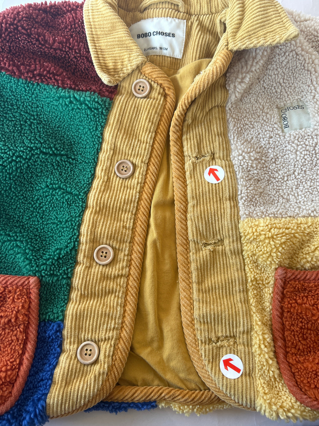 Bobo Choses Multi coloured sheepskin jacket