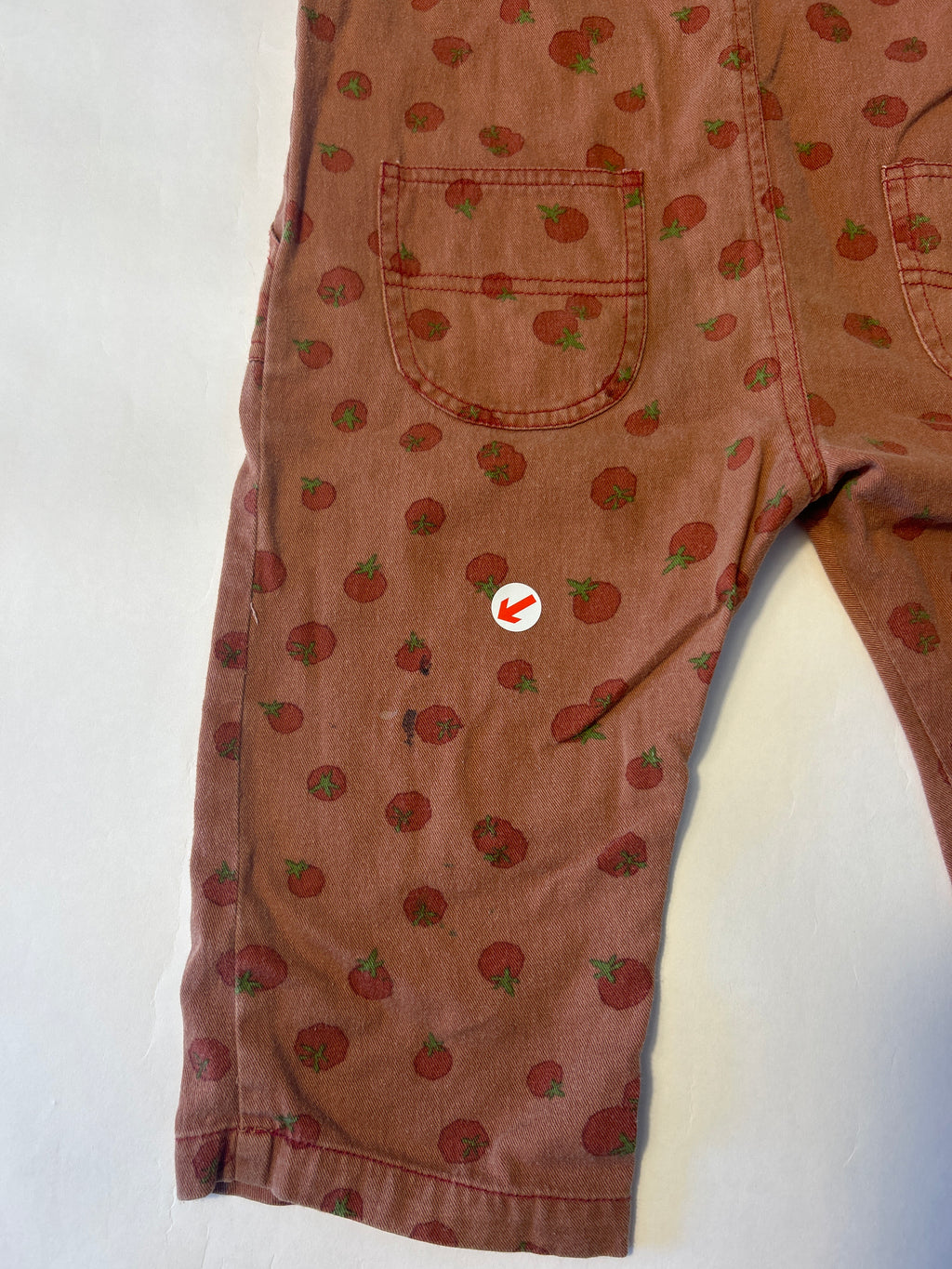 Claude & Co Red tomato print overalls