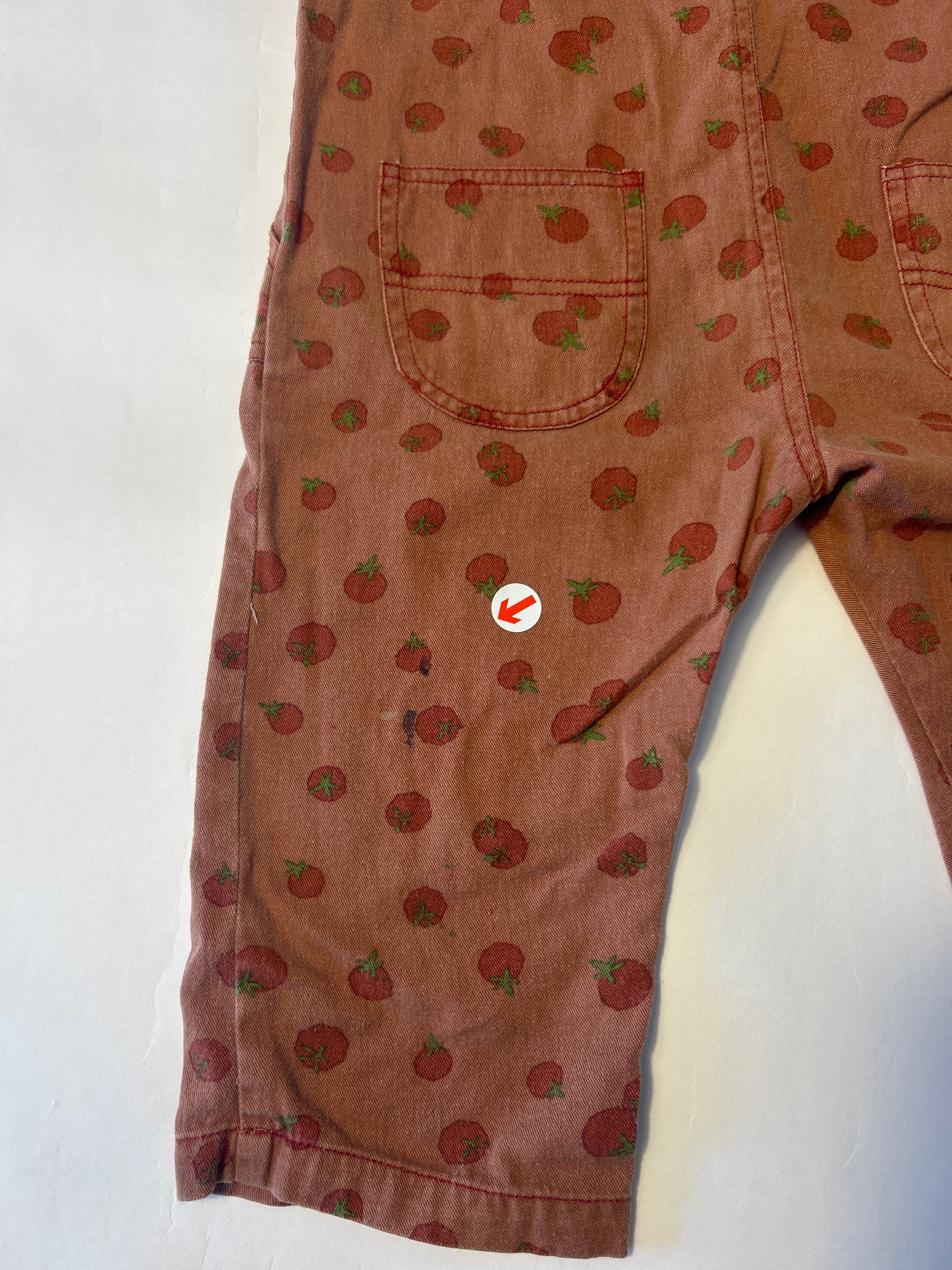Claude & Co Red tomato print overalls