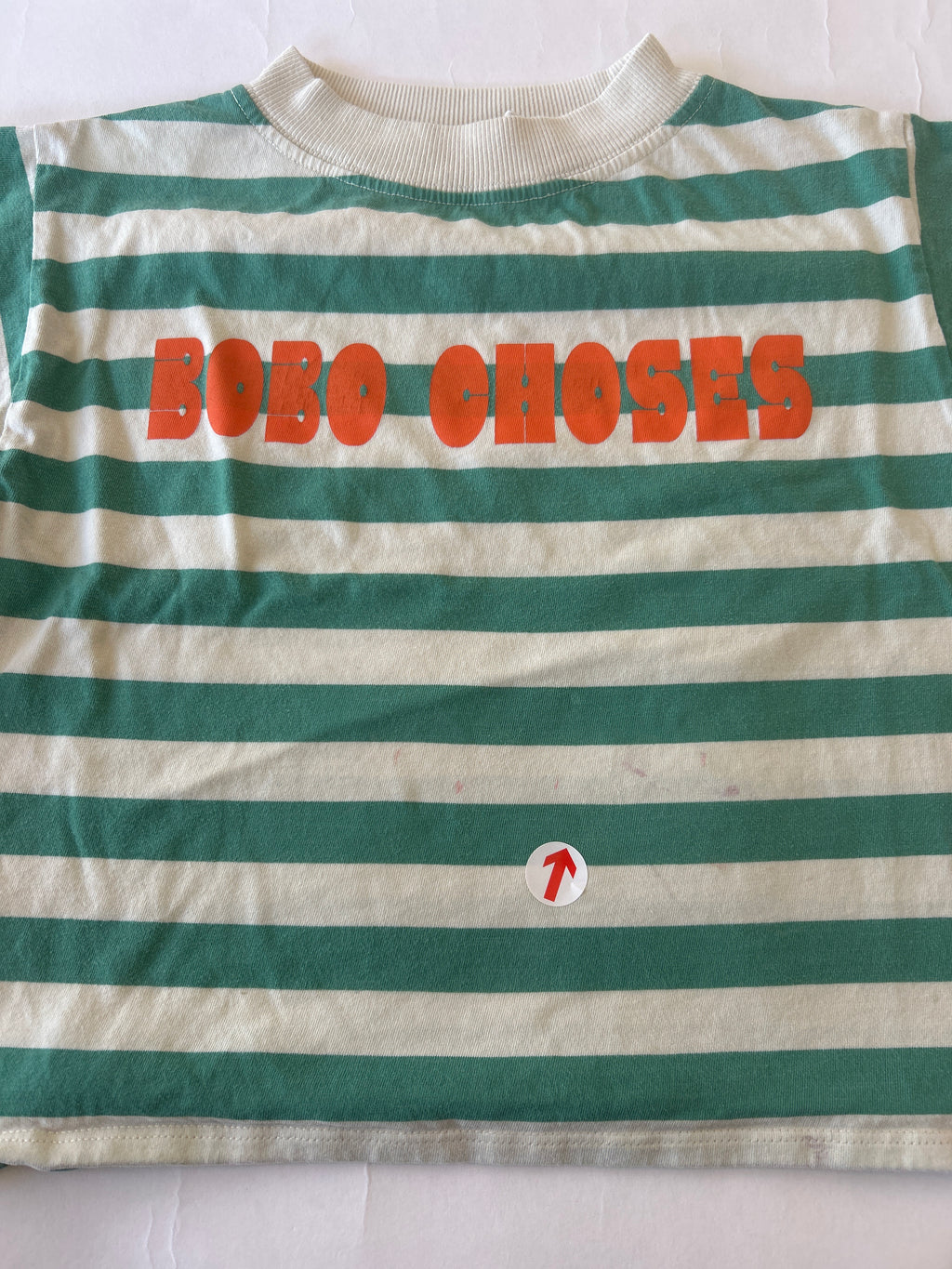 Bobo Choses Green striped modern t-shirt