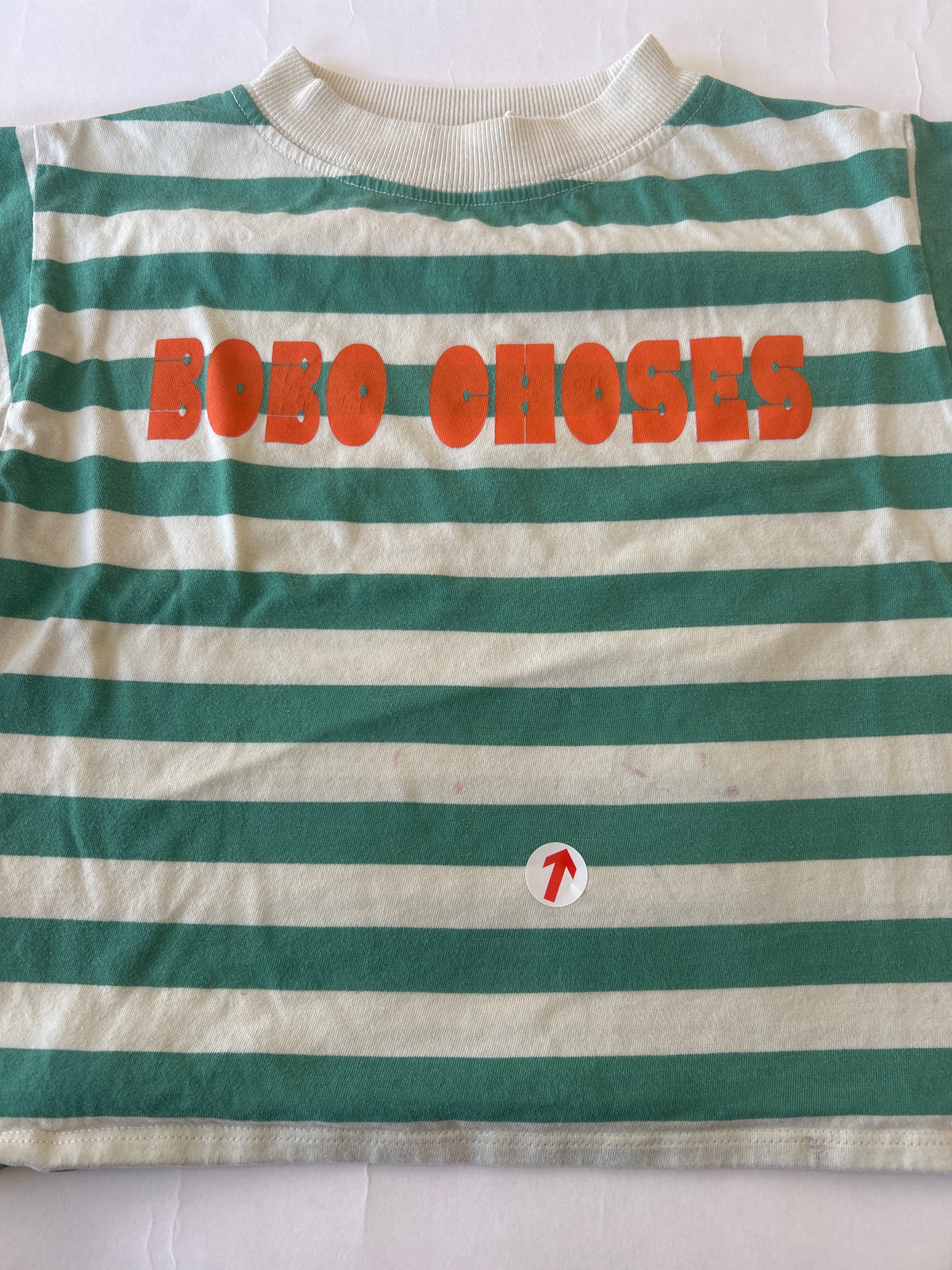 Bobo Choses Green striped modern t-shirt