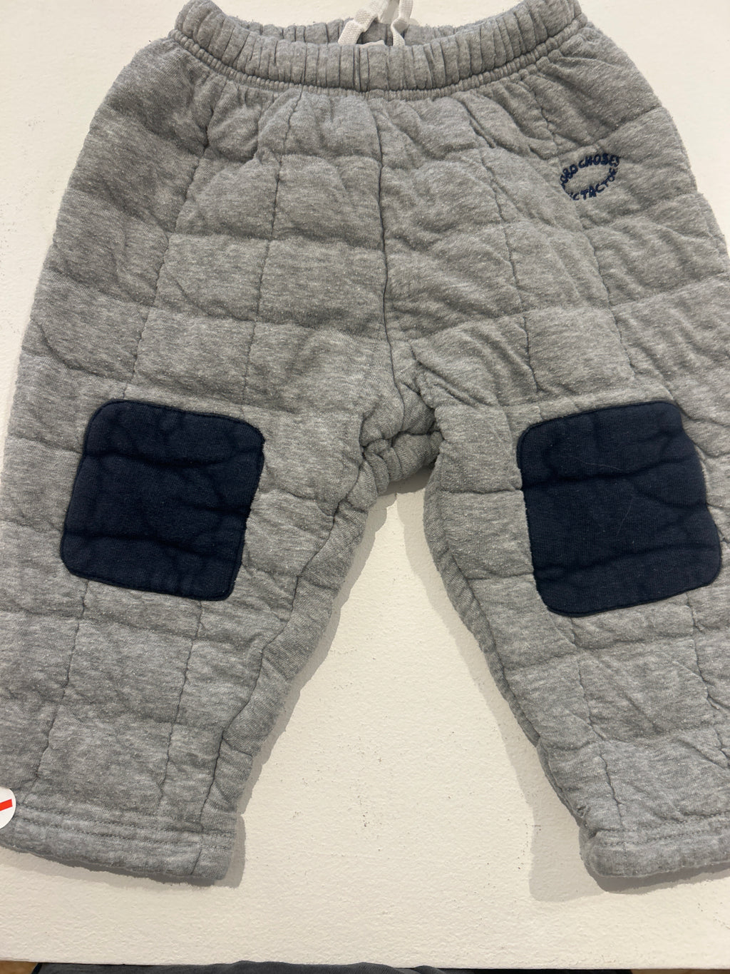 bobo choses Grey knee patch quilted joggers 18M