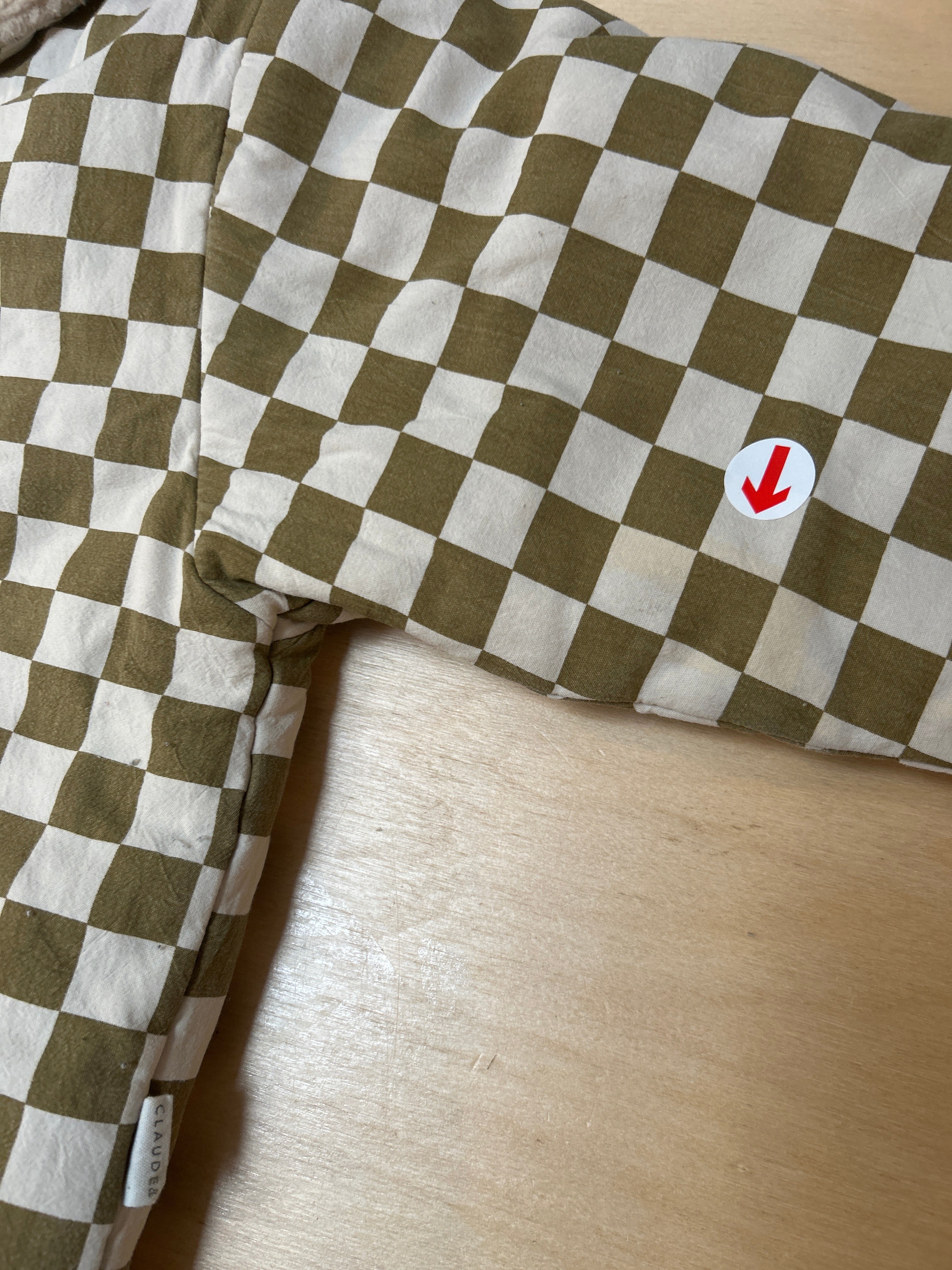 Claude  & Co Khaki checkerboard padded coat