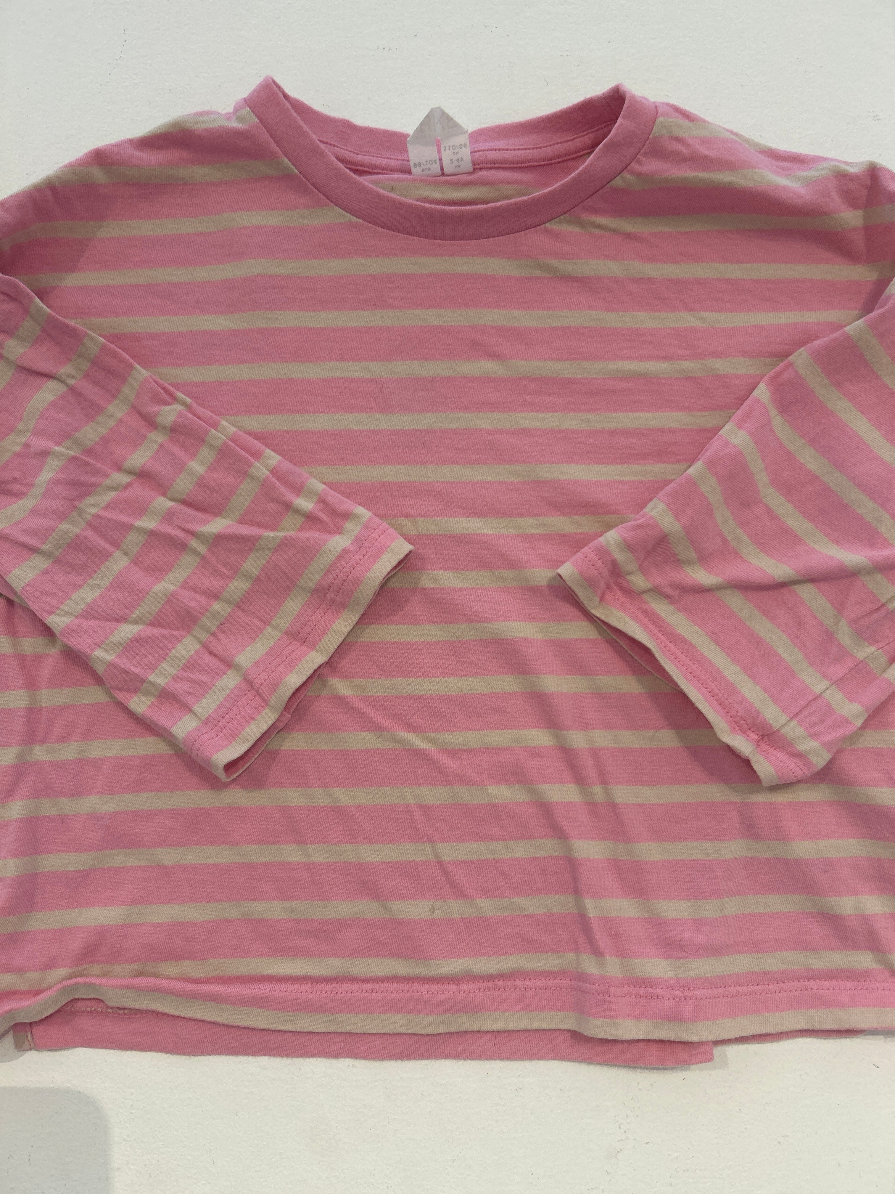 ARKET Pink Stripe Long Sleeve Top