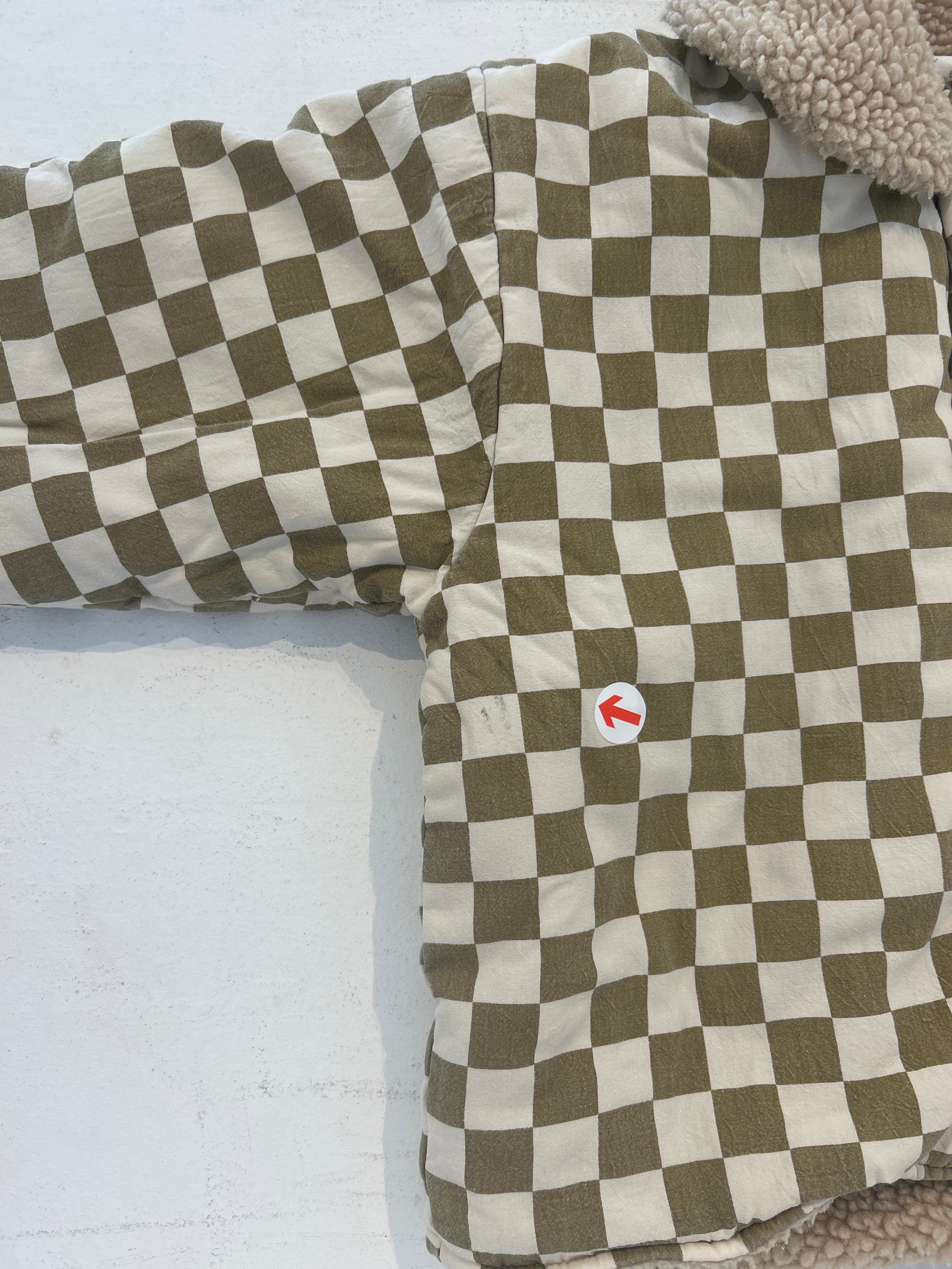 Claude  & Co Khaki checkerboard padded coat
