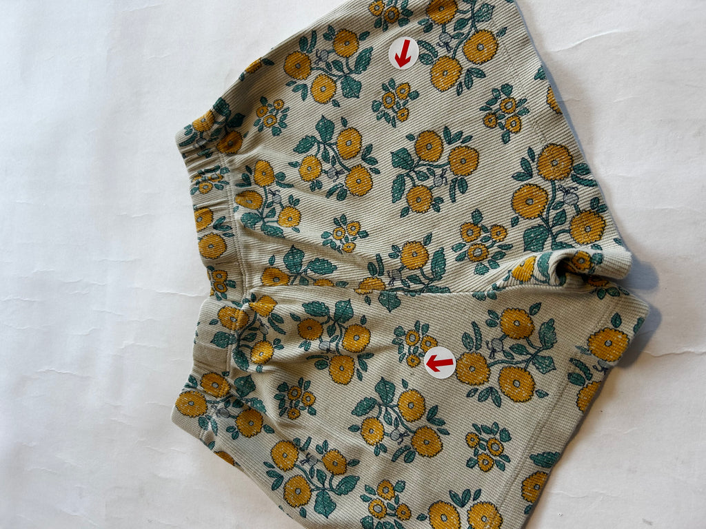 Tiny Cottons Dark vanilla flowers ribbed shorts