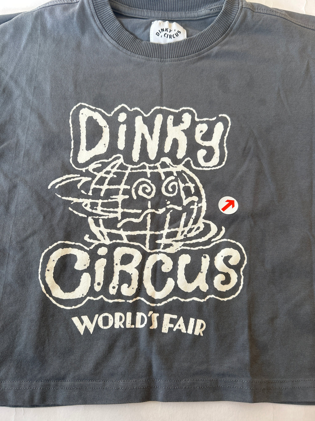 Dinky Circus Grey world fair globe t-shirt
