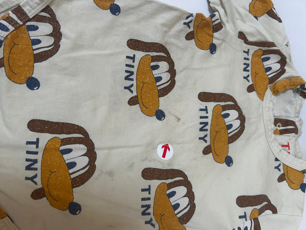 Tiny Cottons Yellow dog print long sleeve body