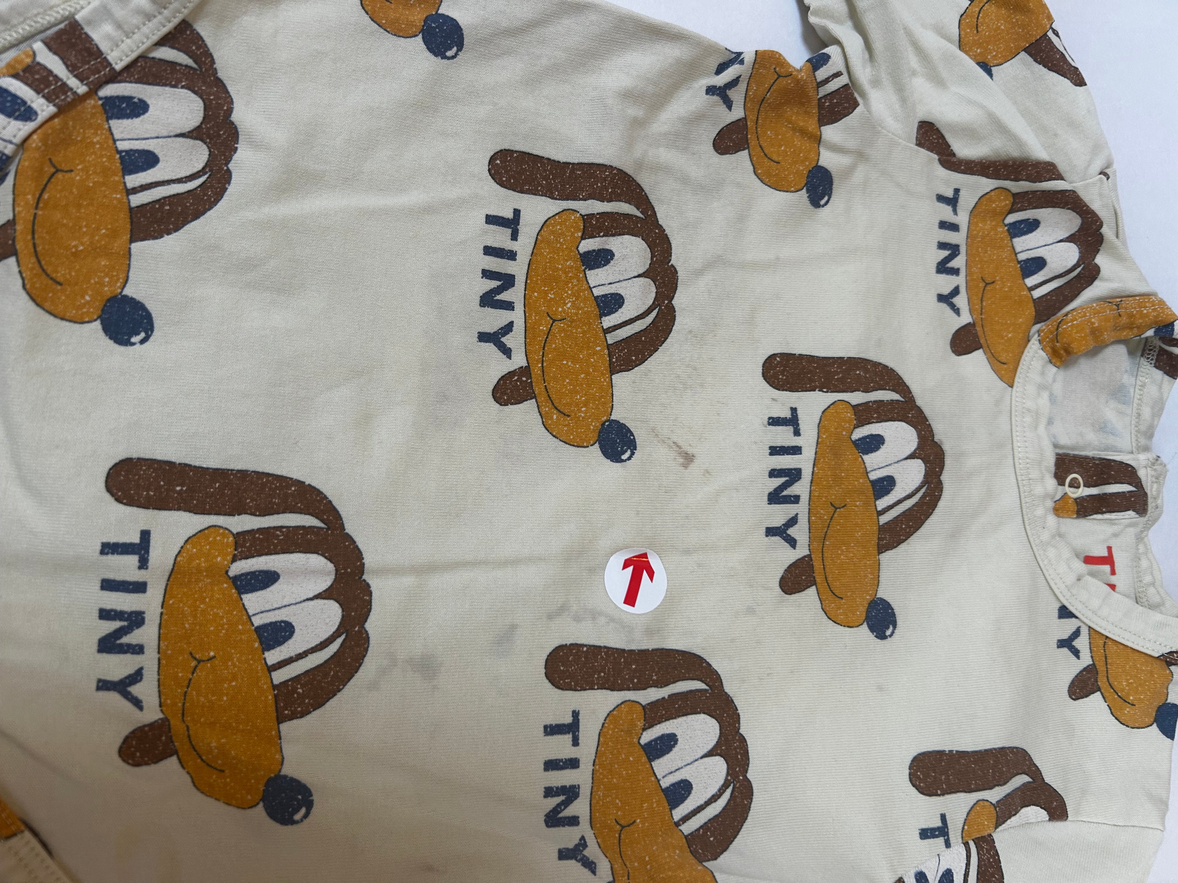 Tiny Cottons Yellow dog print long sleeve body