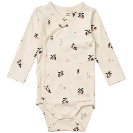 Peach print wrap bodysuit