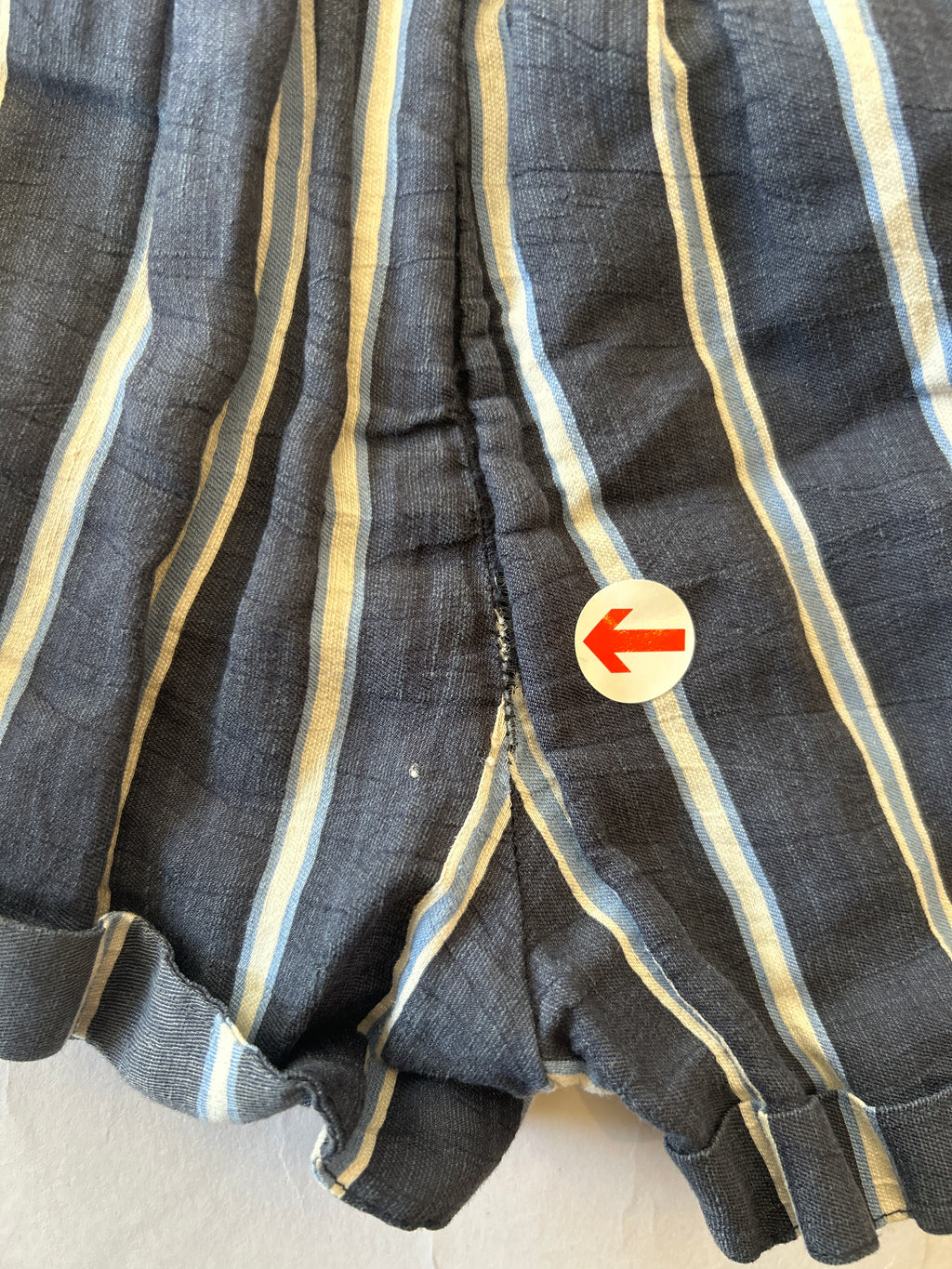 Tangerine Studios Striped linen elastic waist shorts