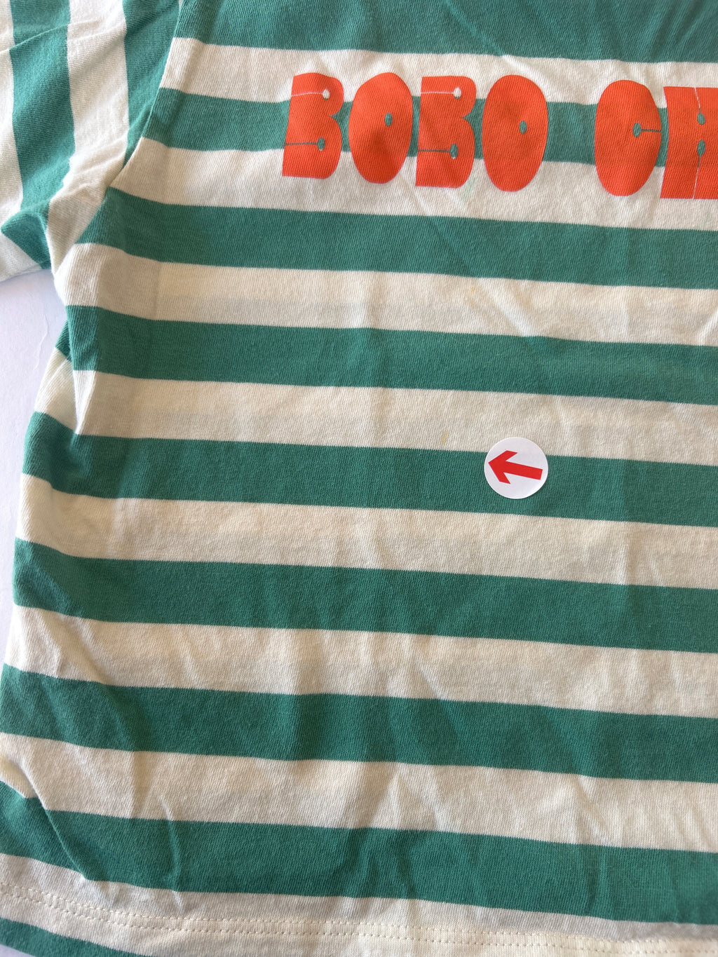 Bobo Choses Green striped modern t-shirt