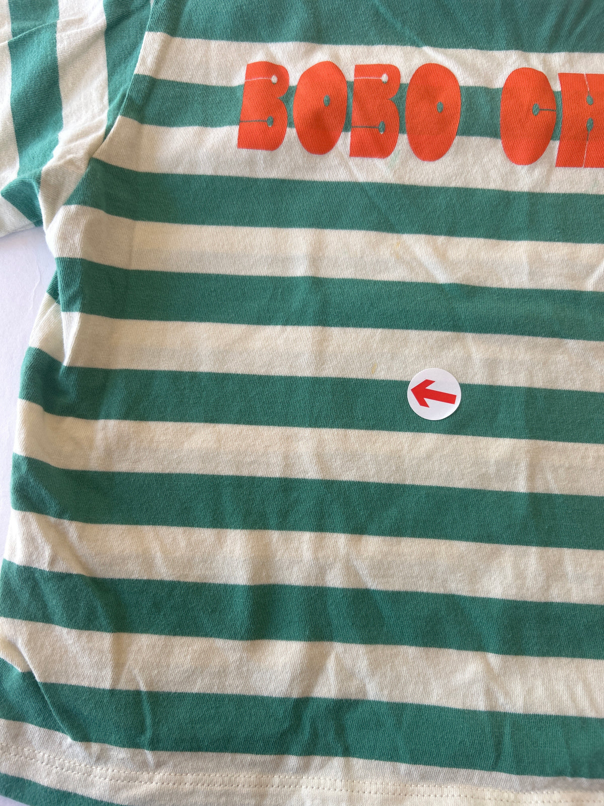 Bobo Choses Green striped modern t-shirt