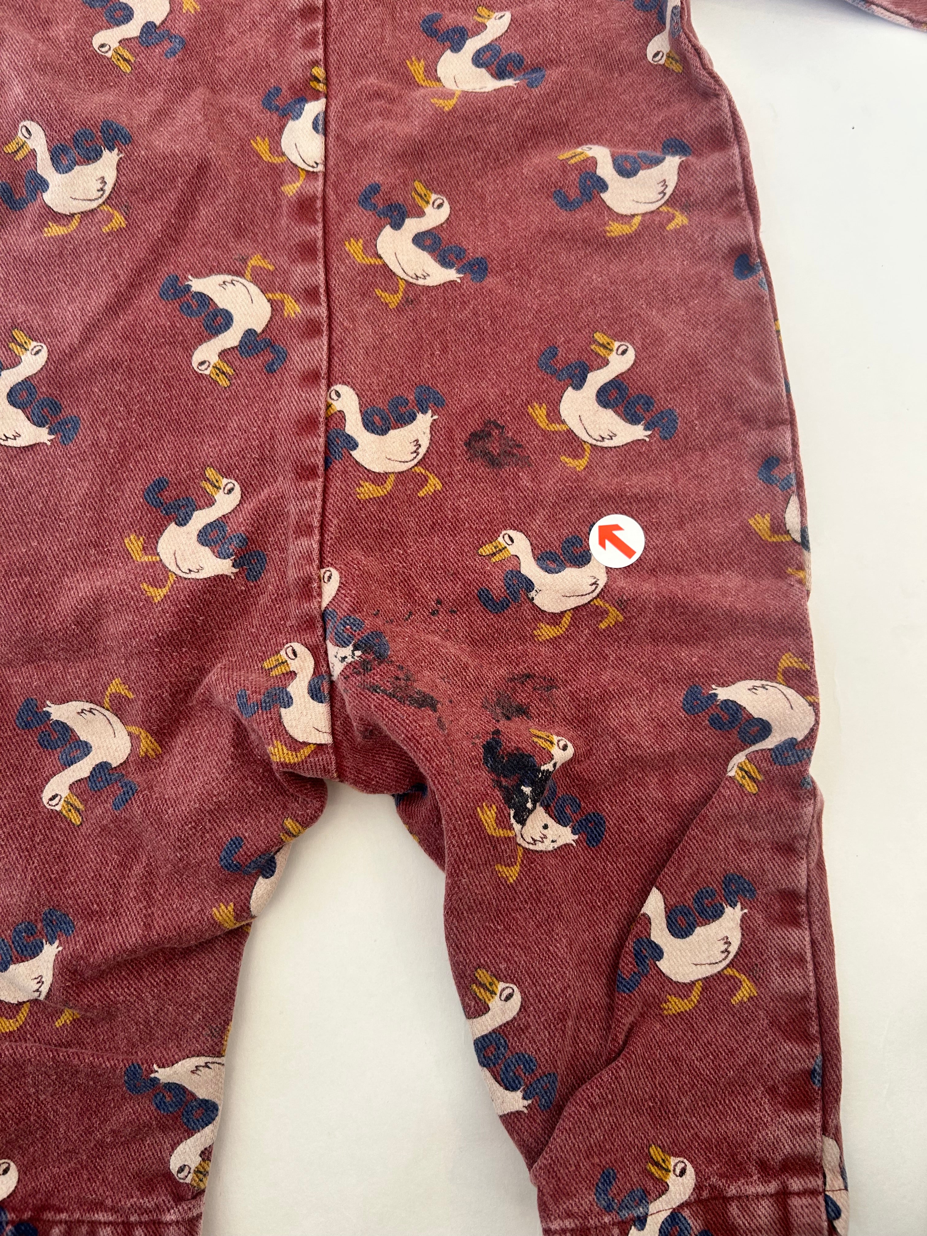 Bobo Choses Washed red la oca overalls