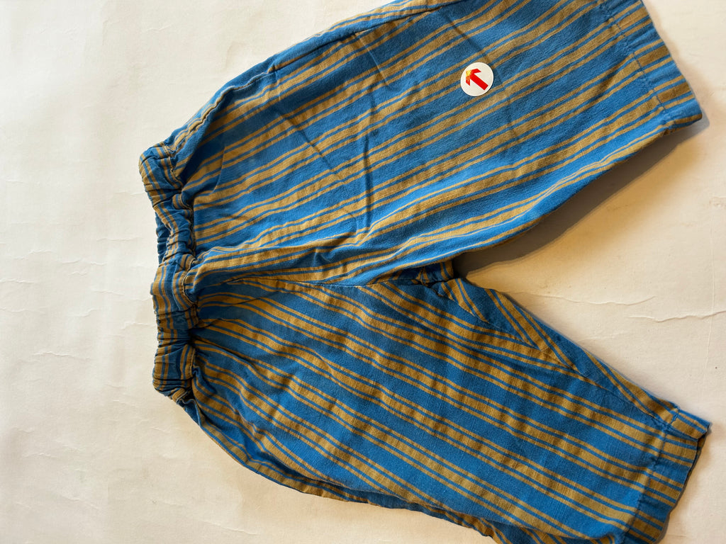 Bobo Choses Blue stripe hairline woven trousers