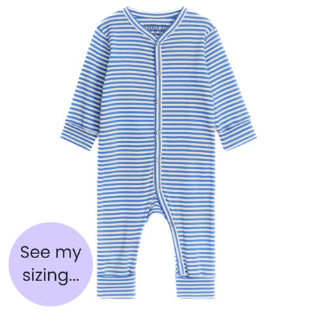 ARKET Blue & White Stripe Footless Sleepsuit