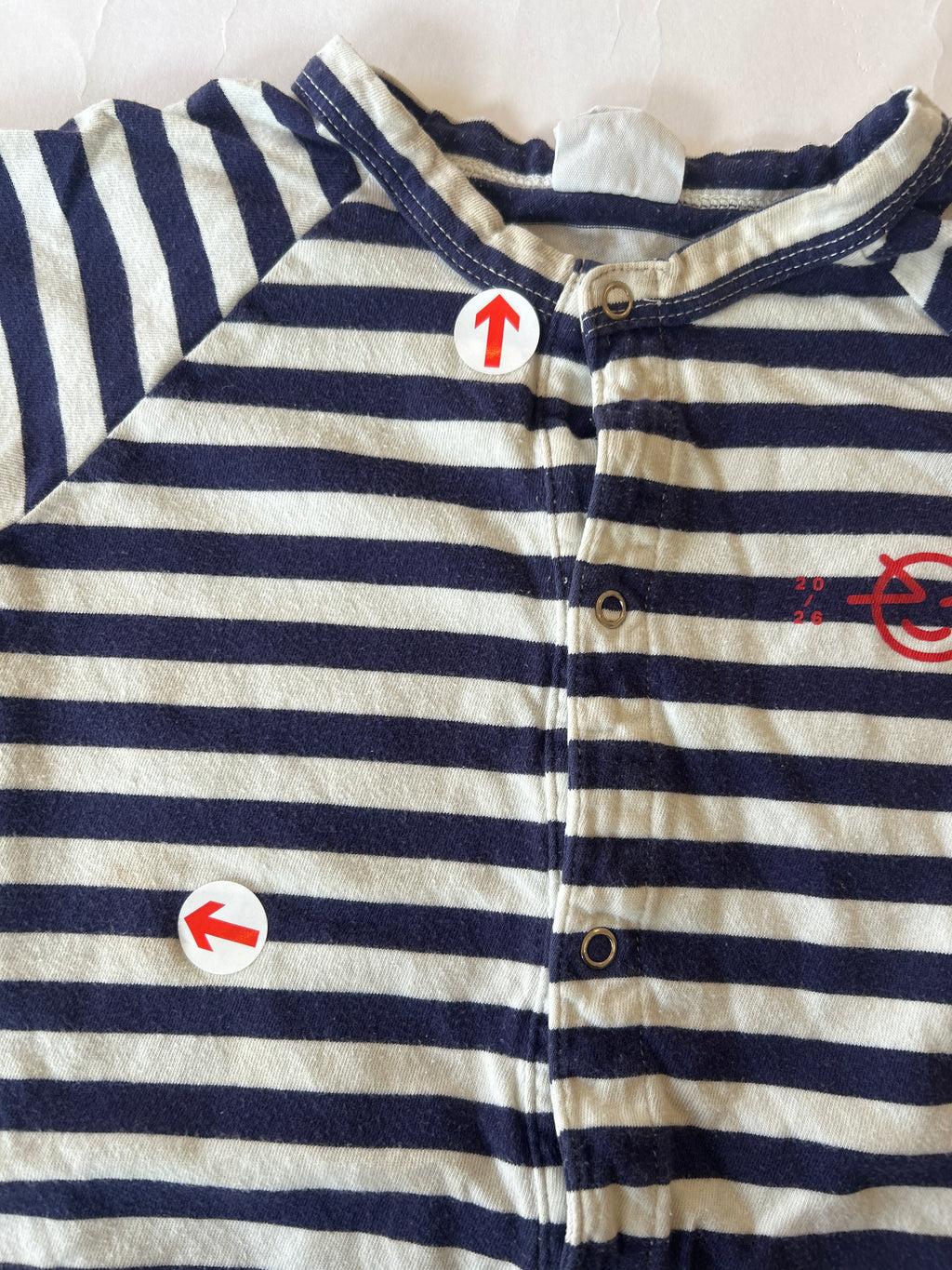 Wynken Navy stripe bubble onesie