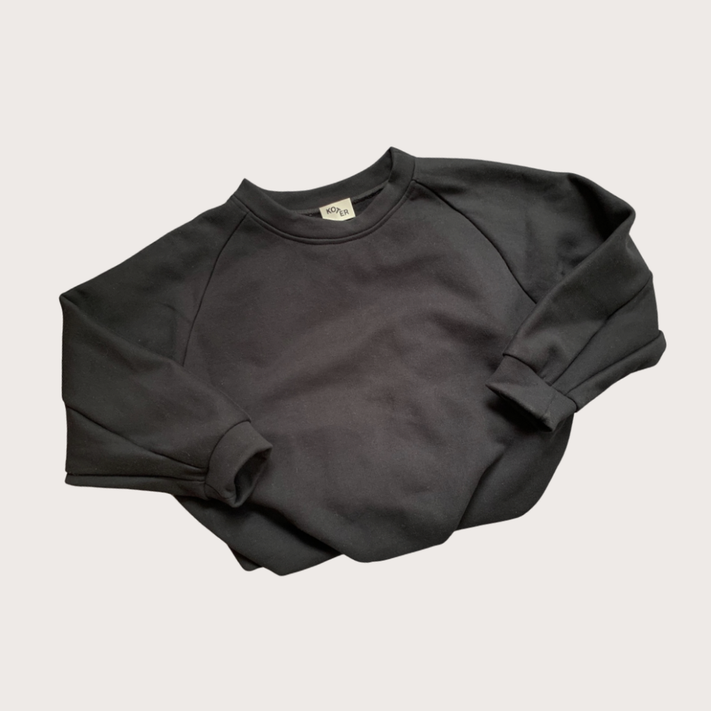 Studio Koter Black cropped bubble sweatshirt