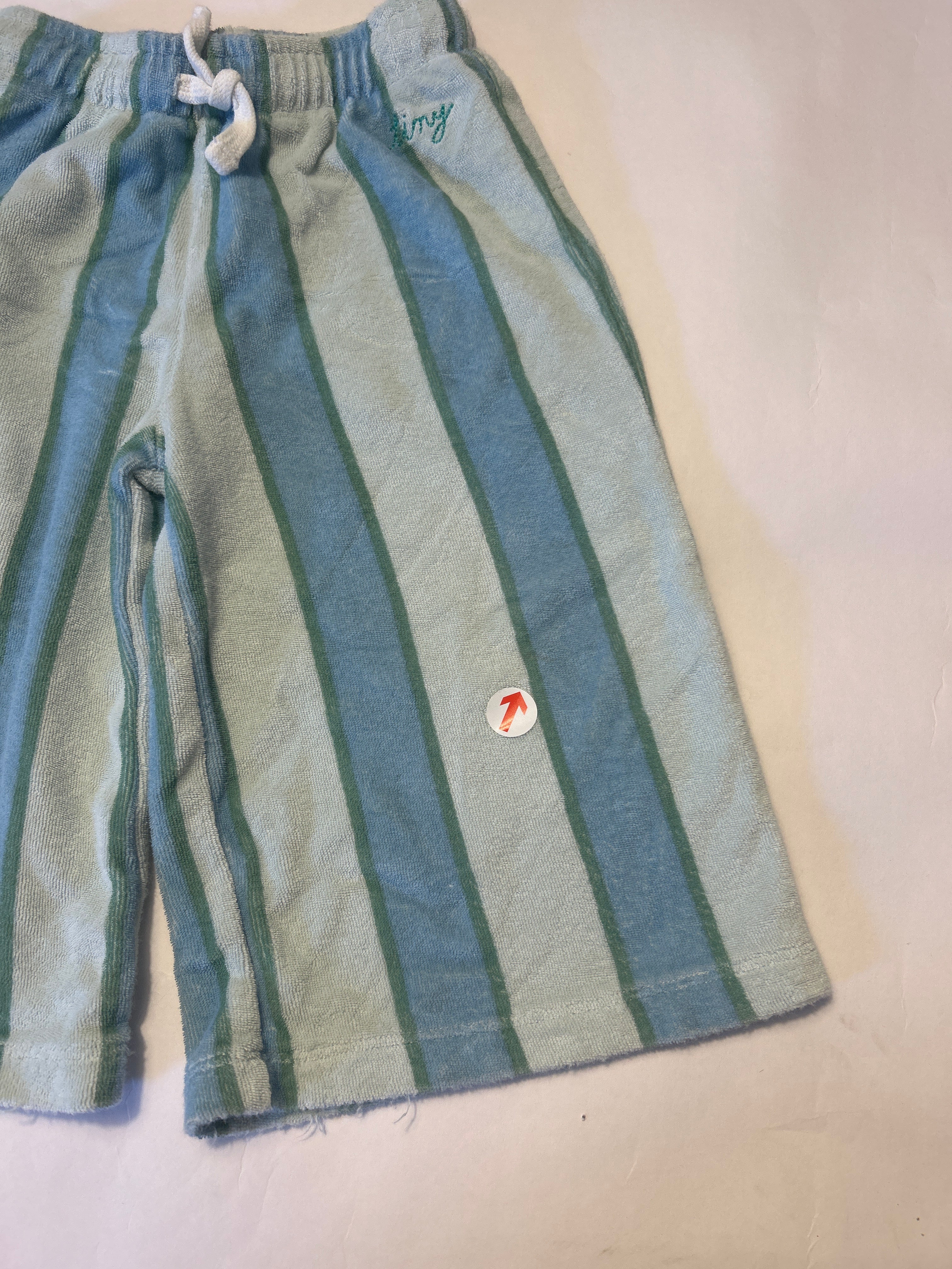 Tiny Cottons Blue retro stripes towel pant