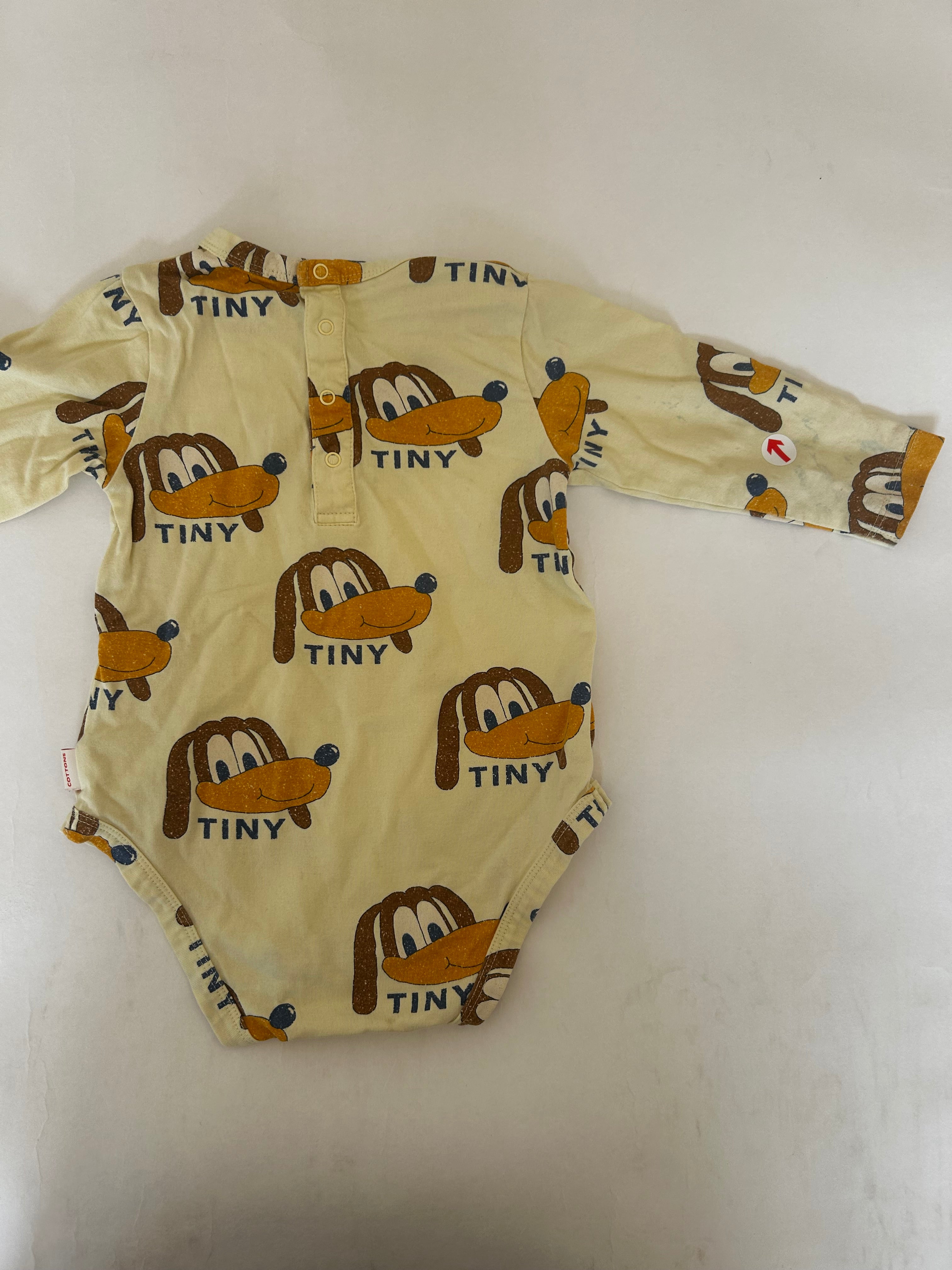 Tiny Cottons Yellow dog print long sleeve body