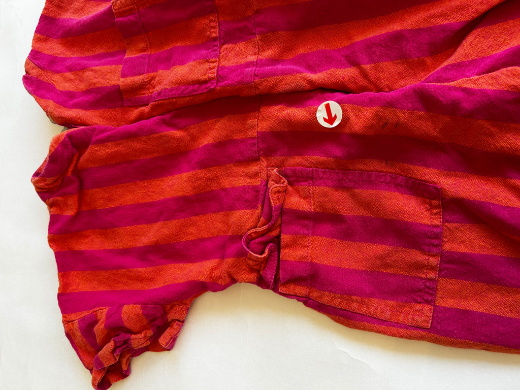 Studio Koter Rae pink and orange stripe linen overalls