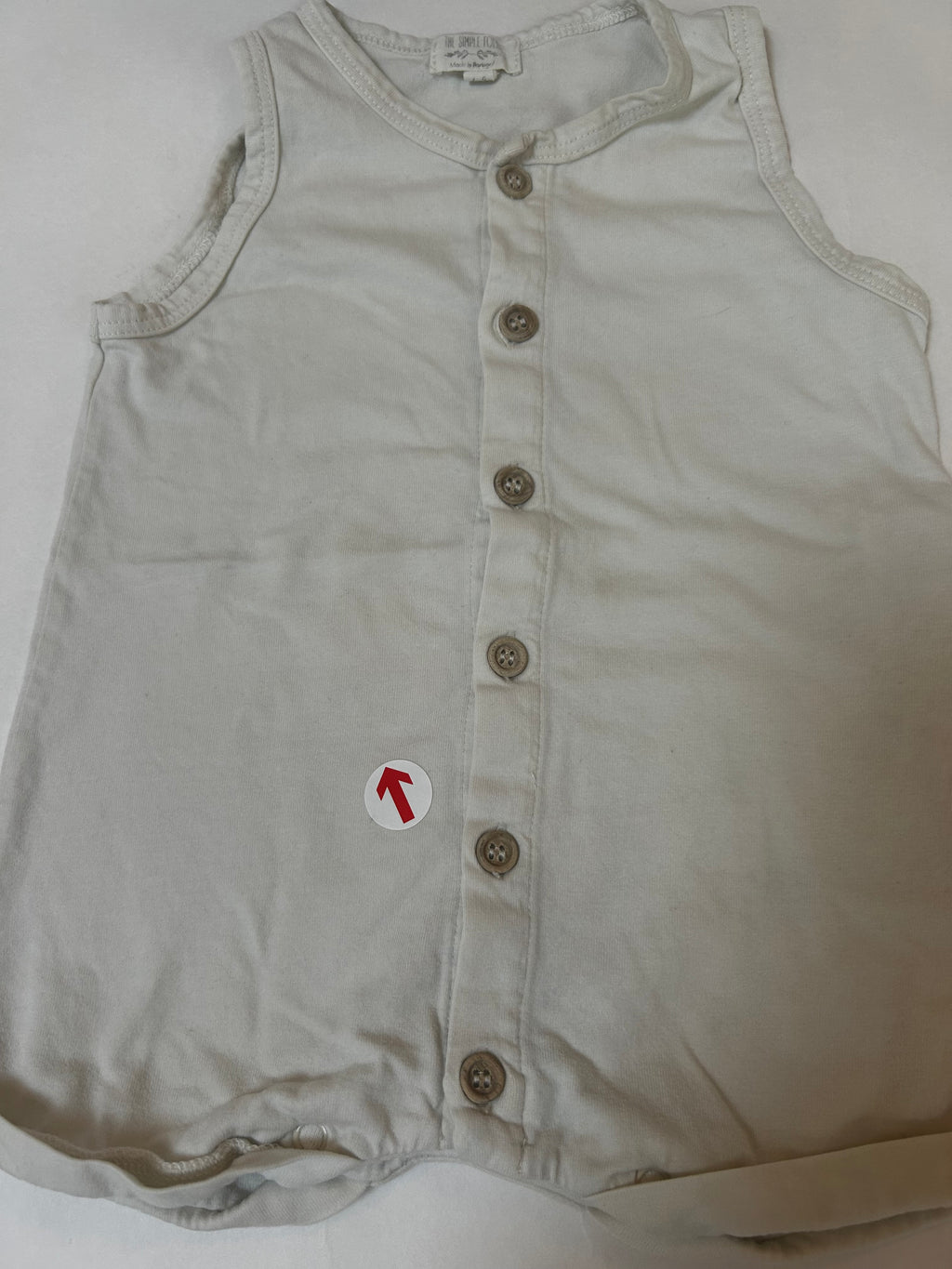 The simple folk Undyed button up short Romper