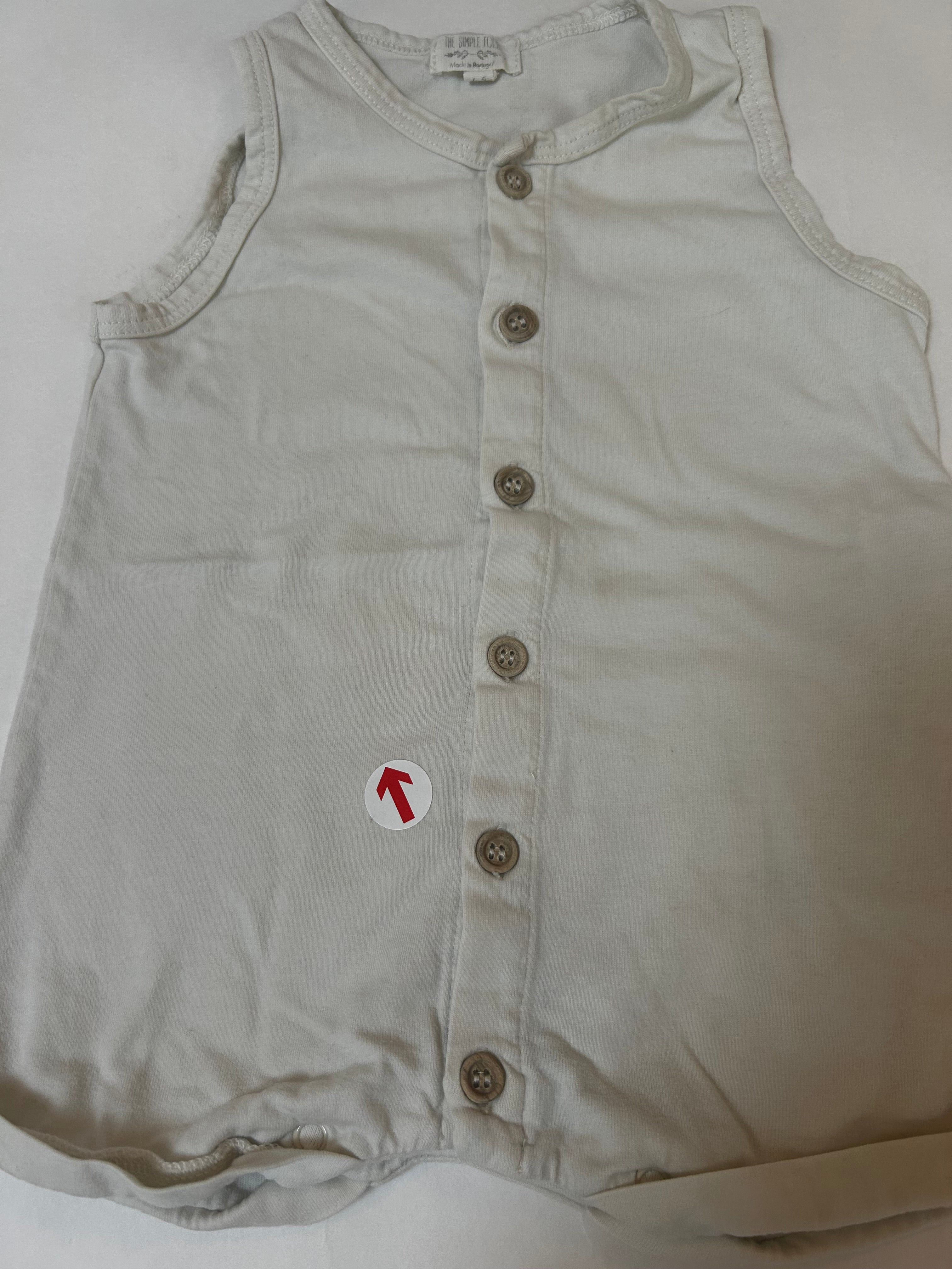The simple folk Undyed button up short Romper