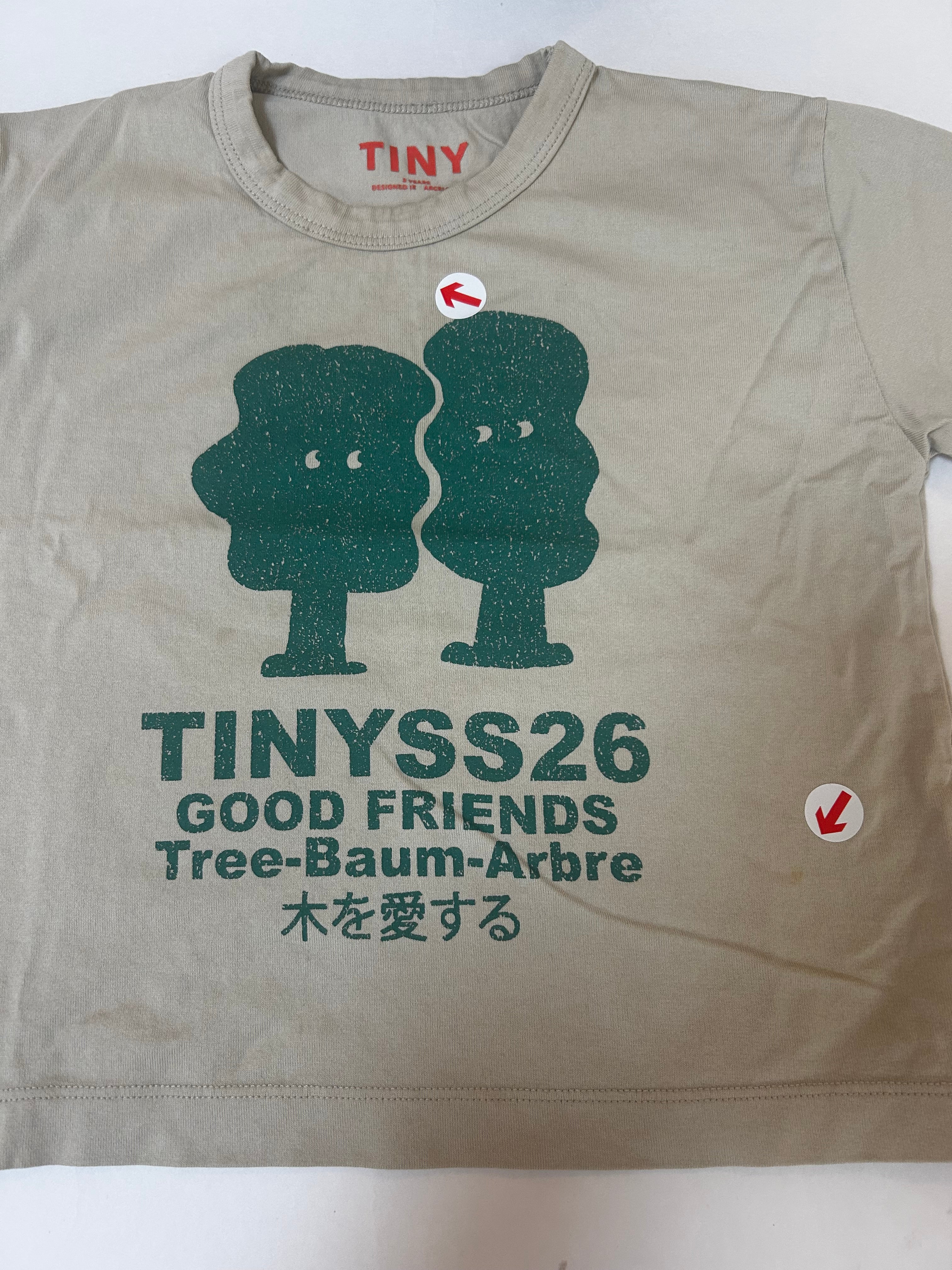 Tiny Cottons Beige tree graphic t-shirt