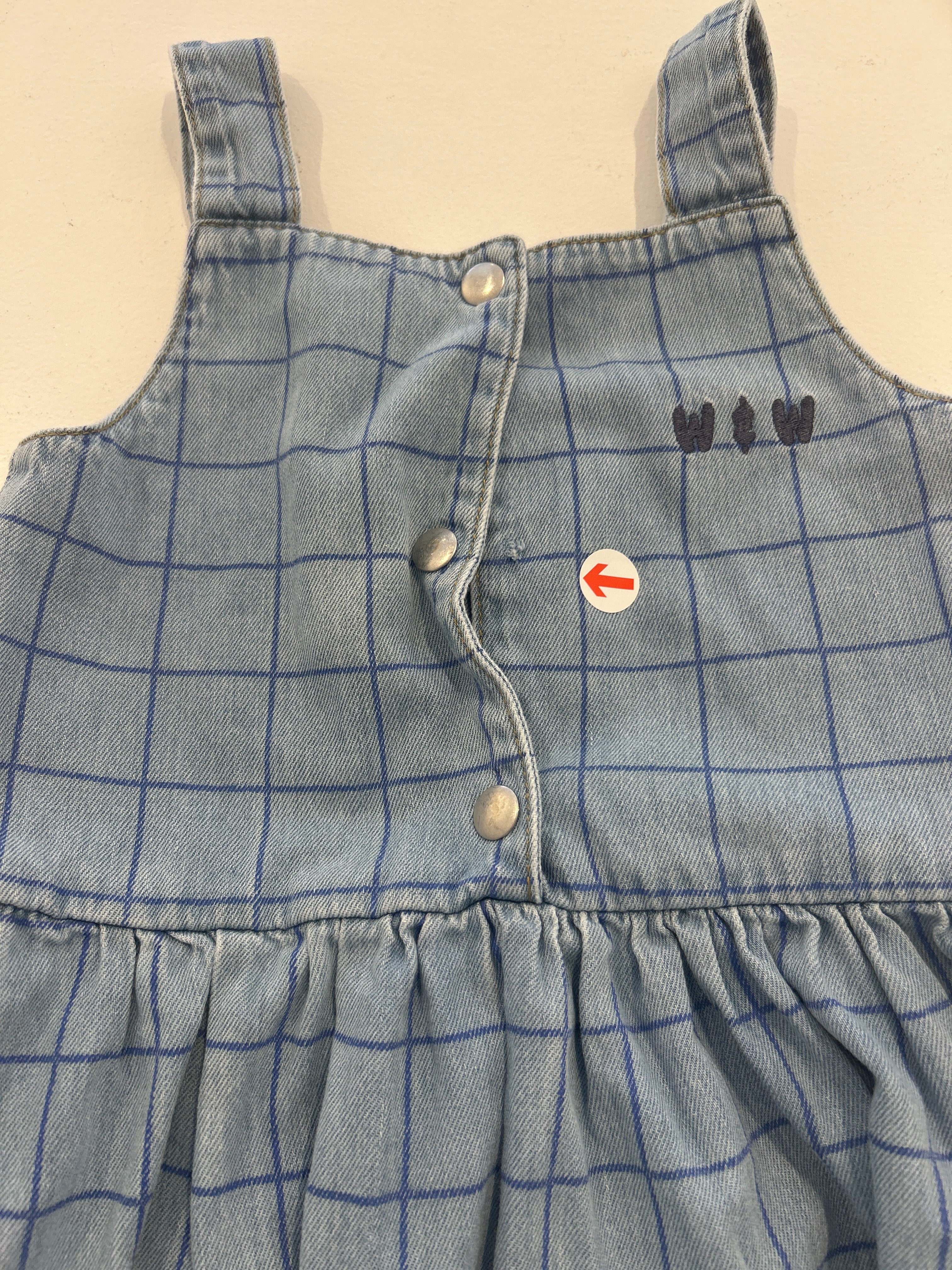 Wander & Wonder Denim checked sleeveless dress