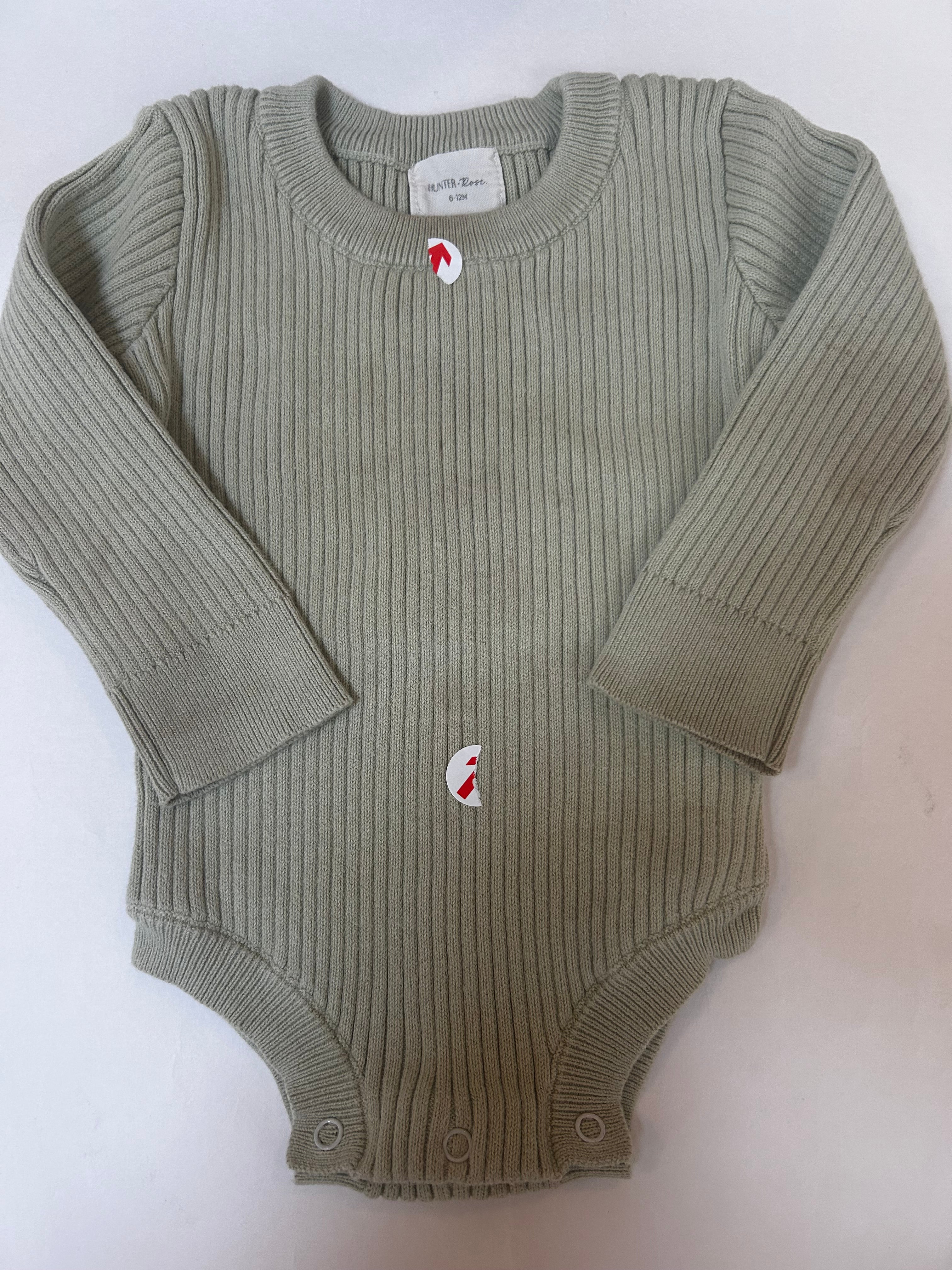 Hunter + Rose Tea green knitted bodysuit