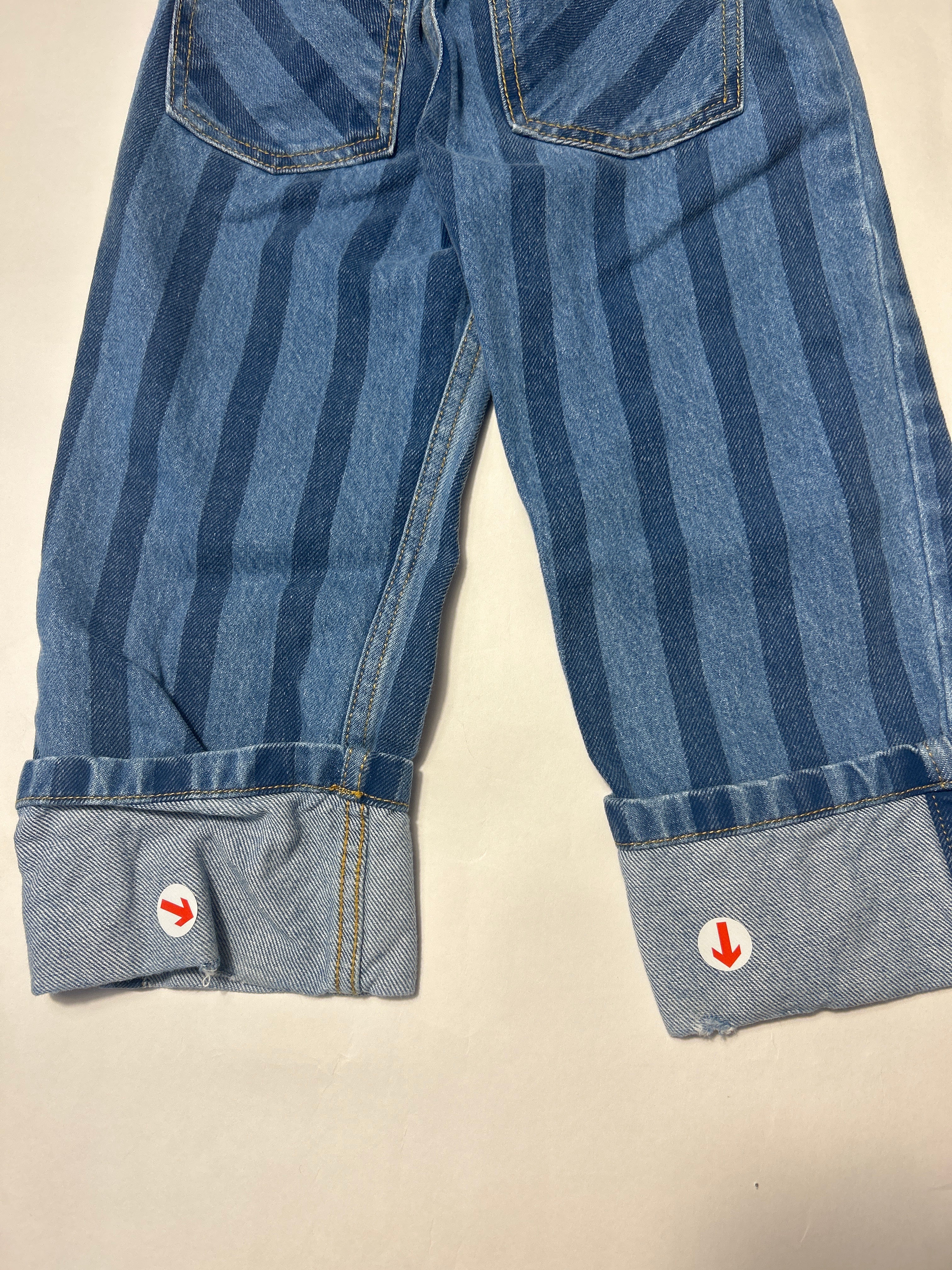 Bobo Choses Denim striped pickles the dog jeans