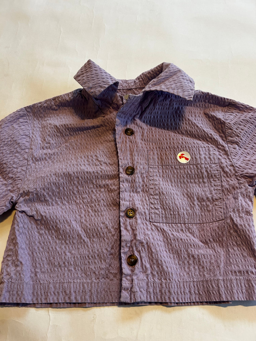 Studio Koter Boxy fit Lilac seersucker shirt