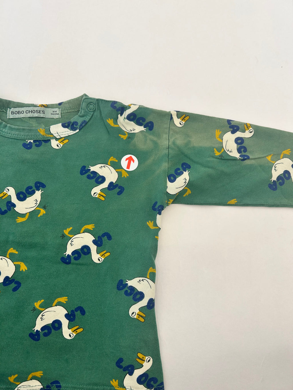 bobo choses Green la oca print long sleeve t-shirt