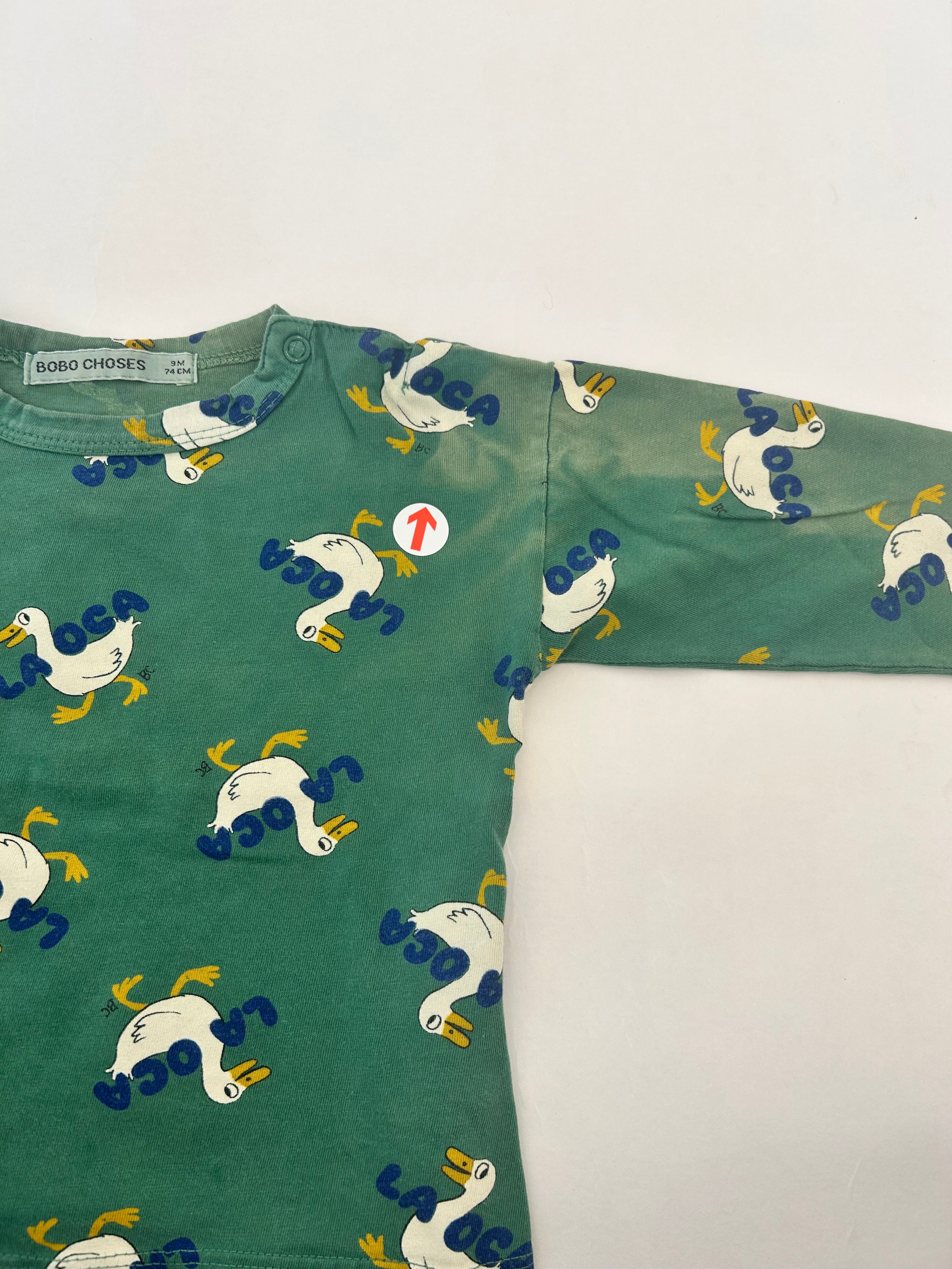 bobo choses Green la oca print long sleeve t-shirt