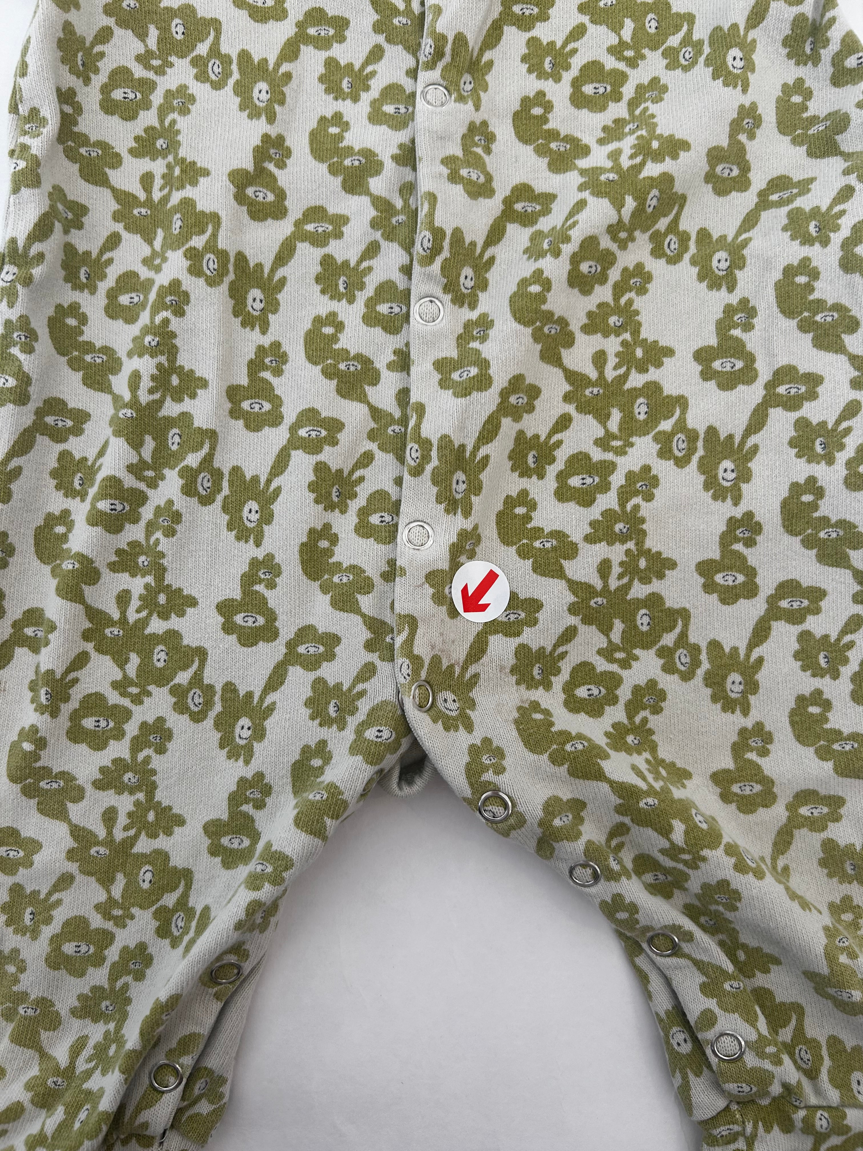 Claude & Co Green smiley splodge print onesie