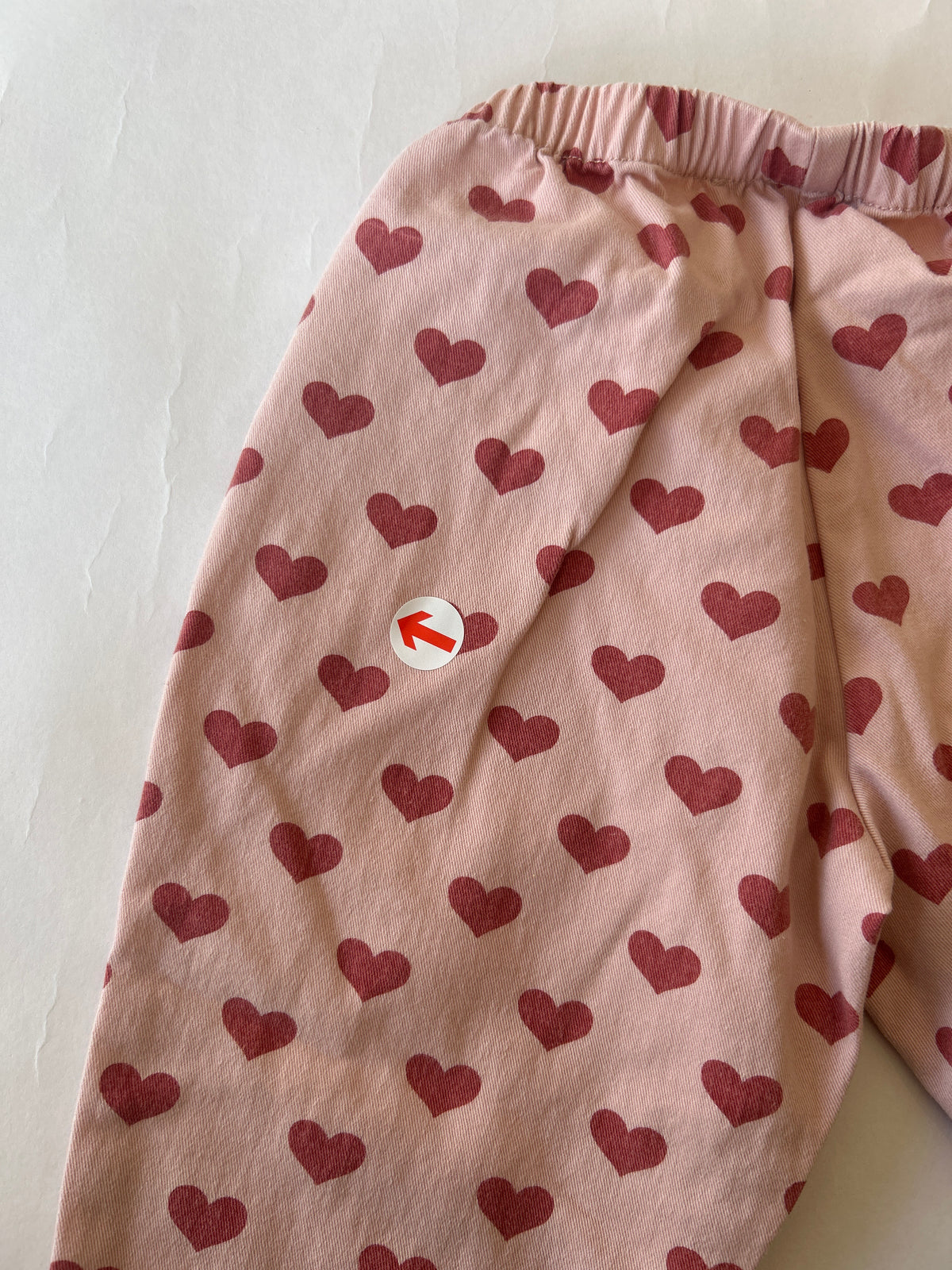 Konges Slojd Pink heart print denim trousers