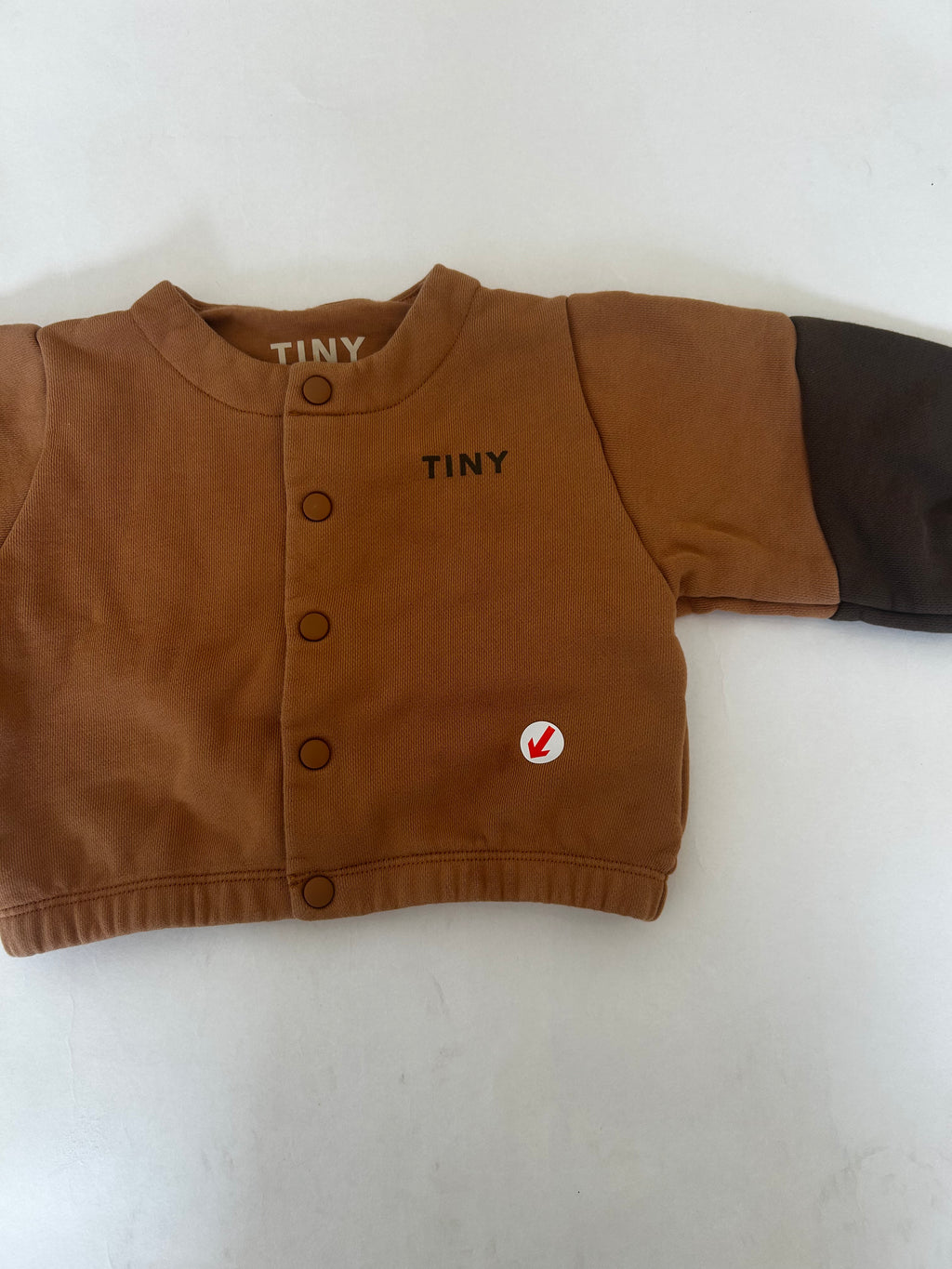 Tiny Cottons Brown contrast sleeve jacket