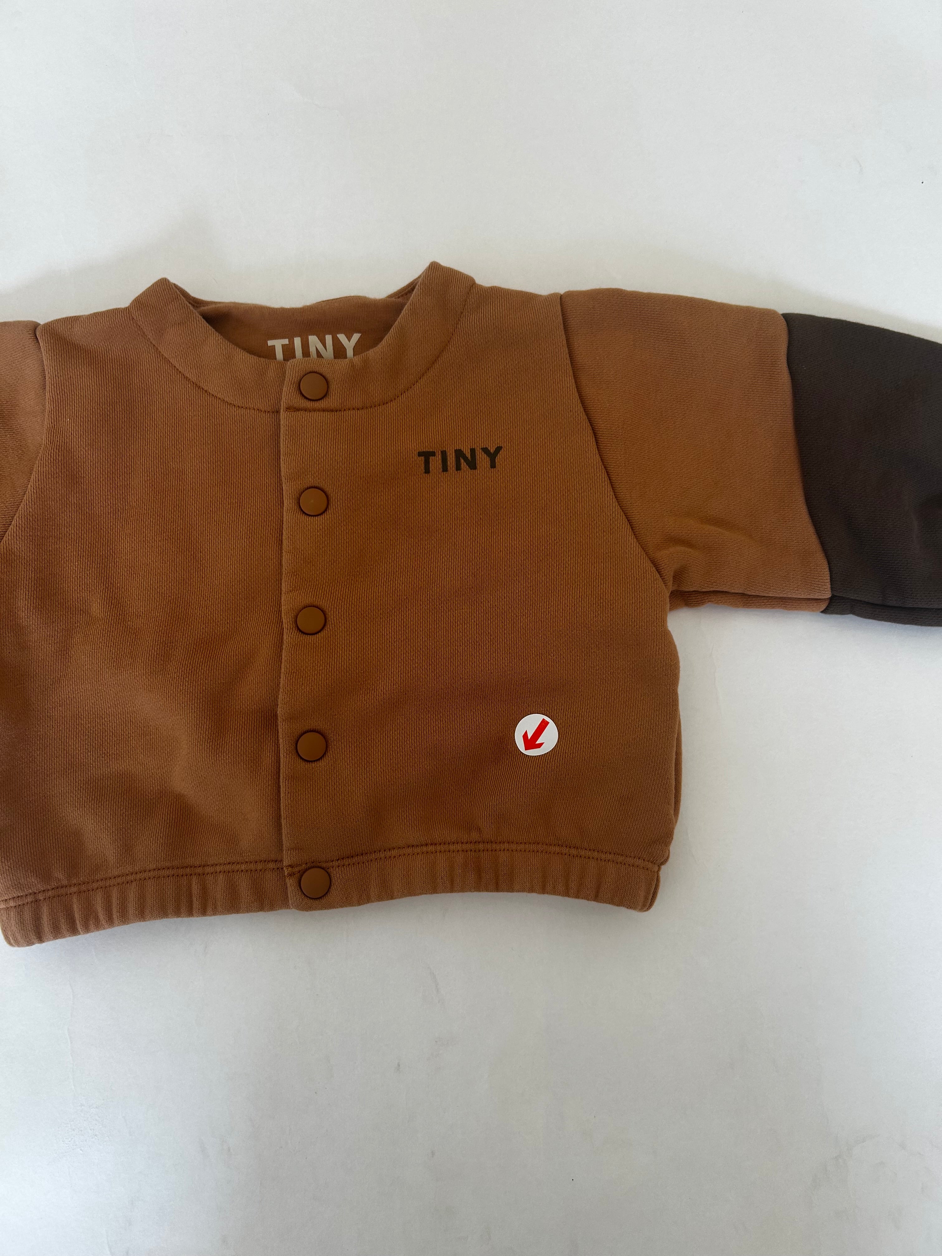 Tiny Cottons Brown contrast sleeve jacket