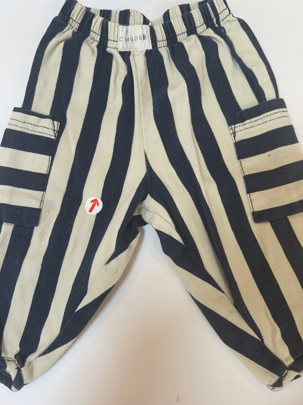 Claude & Co Navy striped wide leg trousers